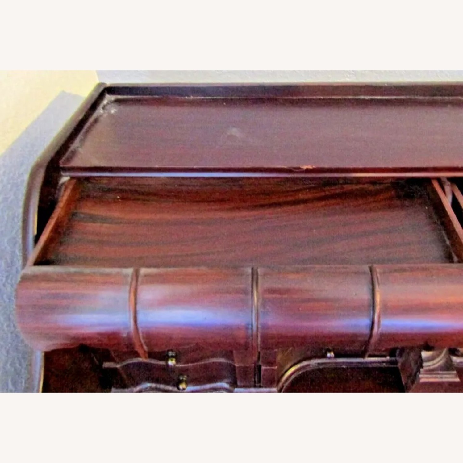 Mahogany Reproduction Chippendale Secretary Desk - image-9