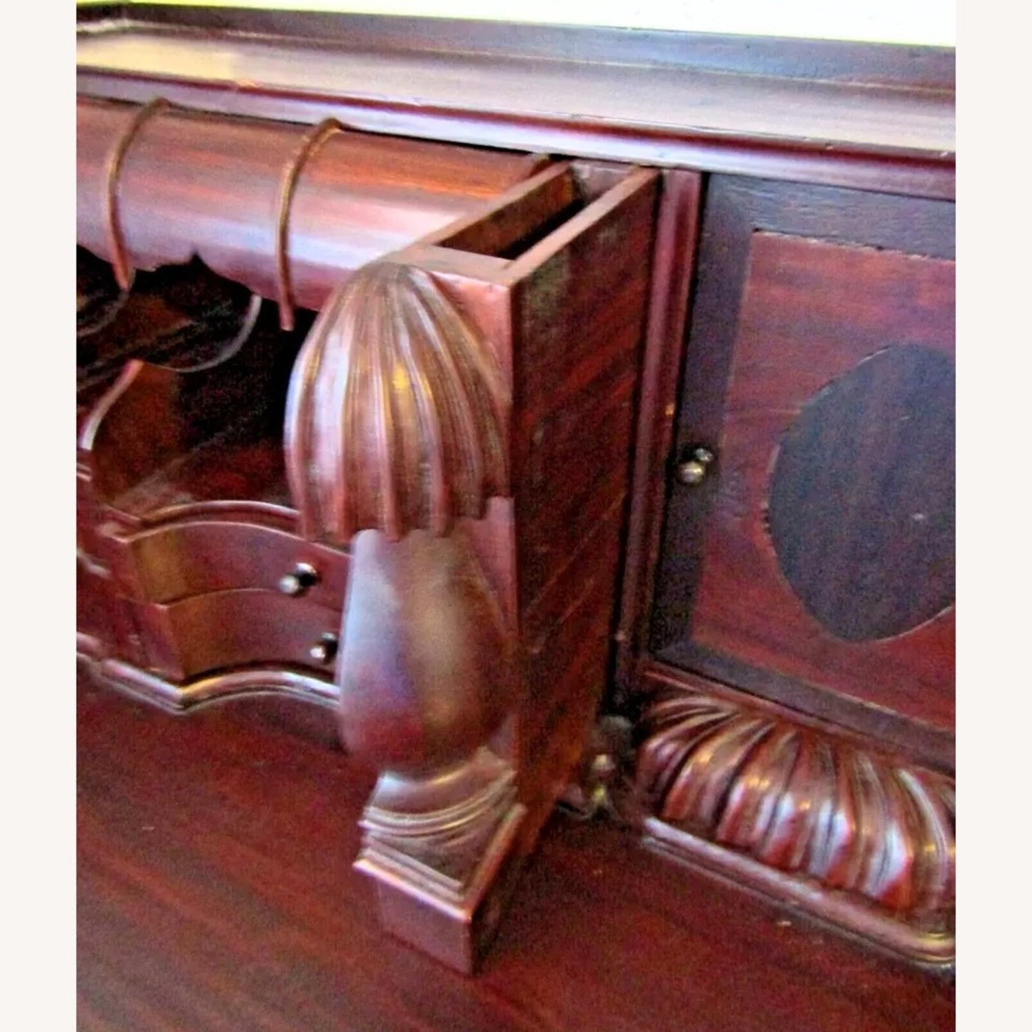 Mahogany Reproduction Chippendale Secretary Desk - image-15