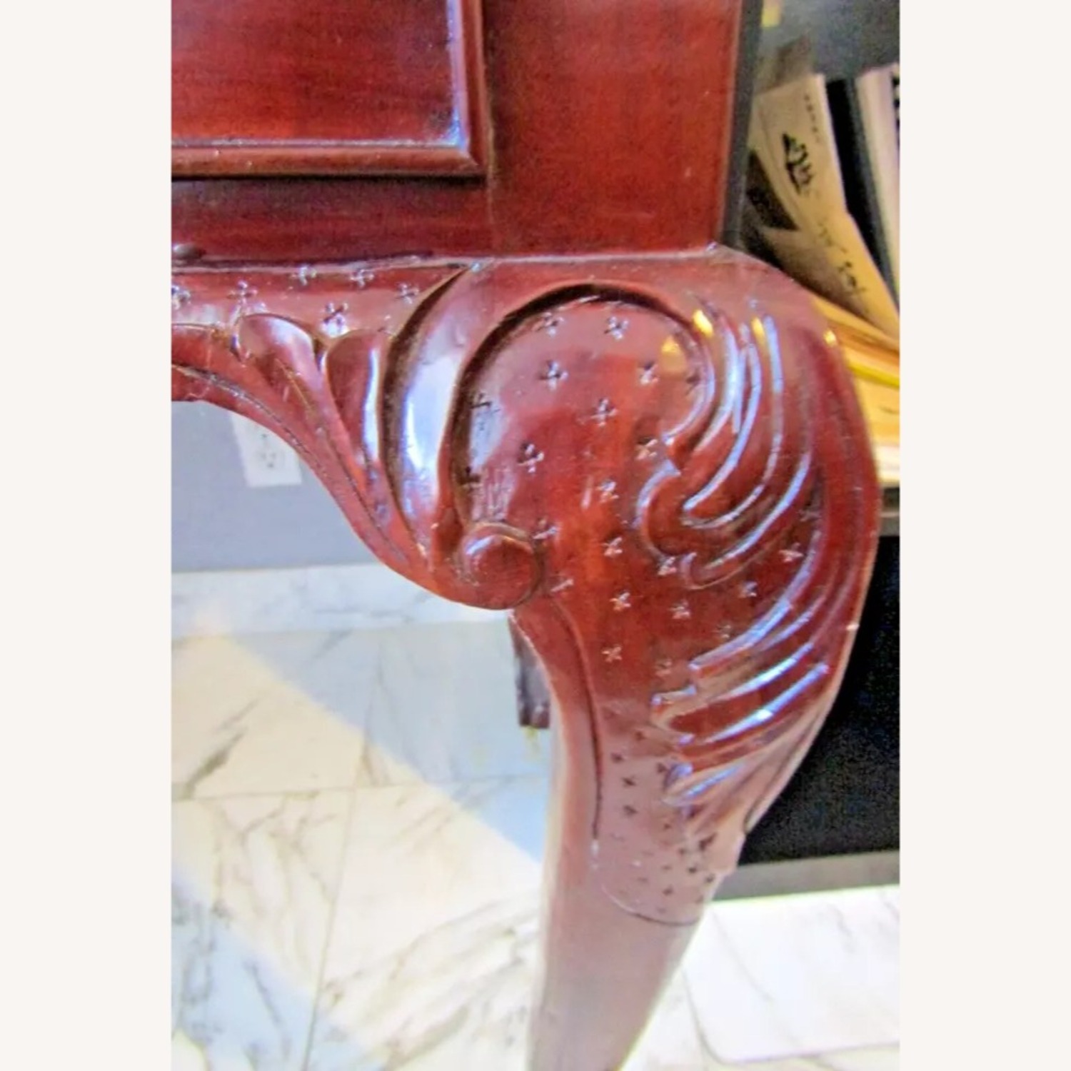 Mahogany Reproduction Chippendale Secretary Desk - image-6