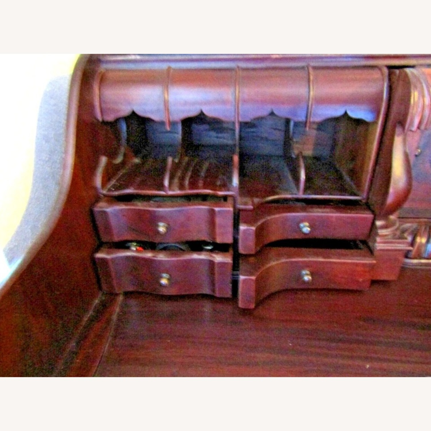 Mahogany Reproduction Chippendale Secretary Desk - image-11