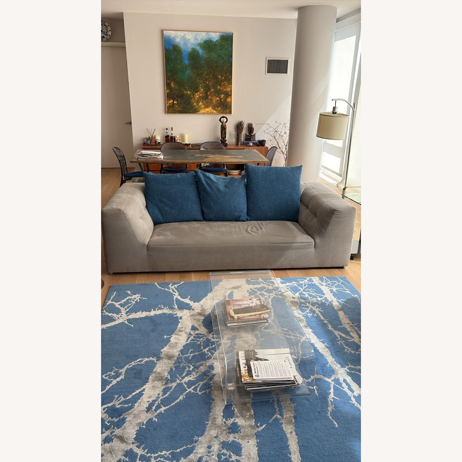 Ligne Roset Light Gray Low 3 Seater Sofa - image-2