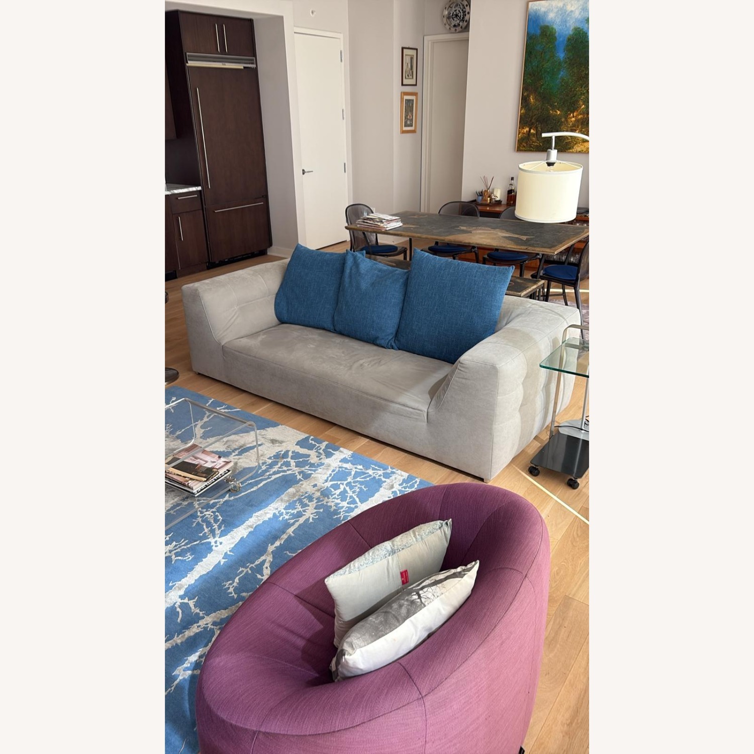 Ligne Roset Light Gray Low 3 Seater Sofa - image-1