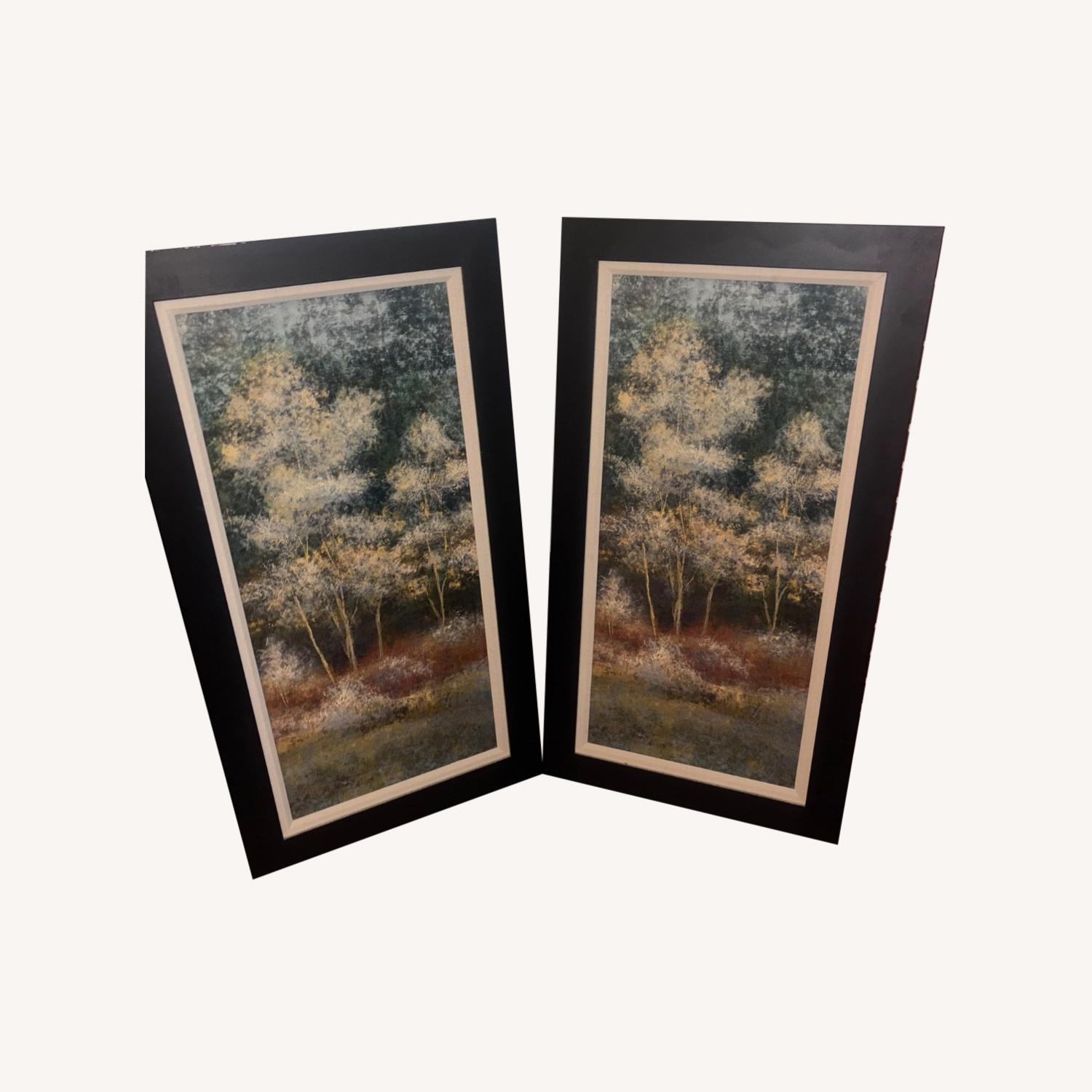 Crate & Barrel Set of Hanging/Free Standing Canvas Wall Art - image-0