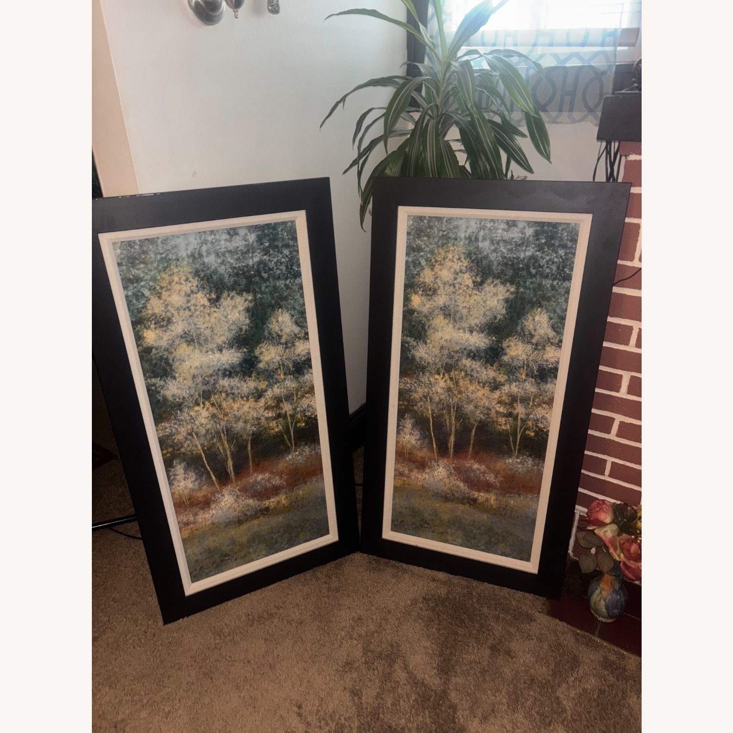 Crate & Barrel Set of Hanging/Free Standing Canvas Wall Art - image-1