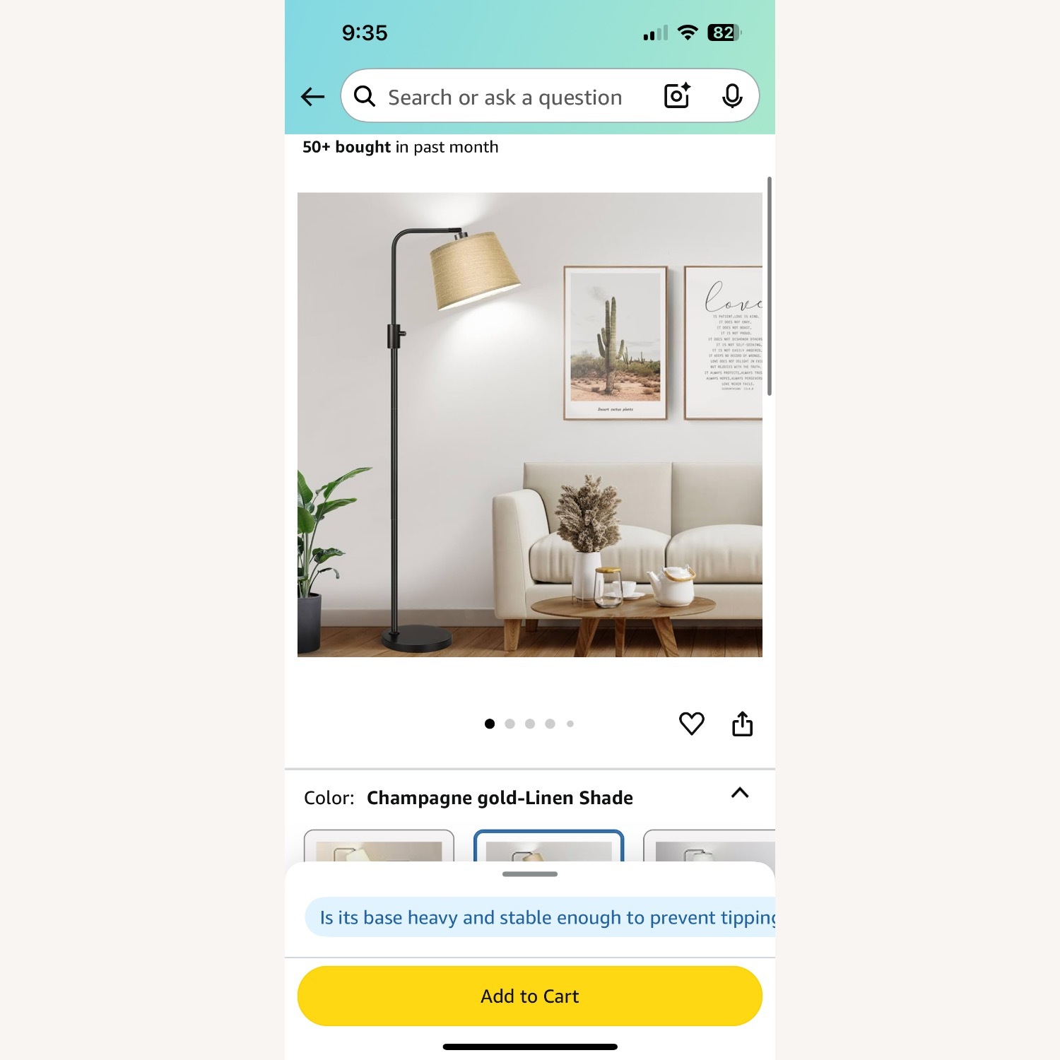 Nintiue Dimmable Floor Lamp, - image-1