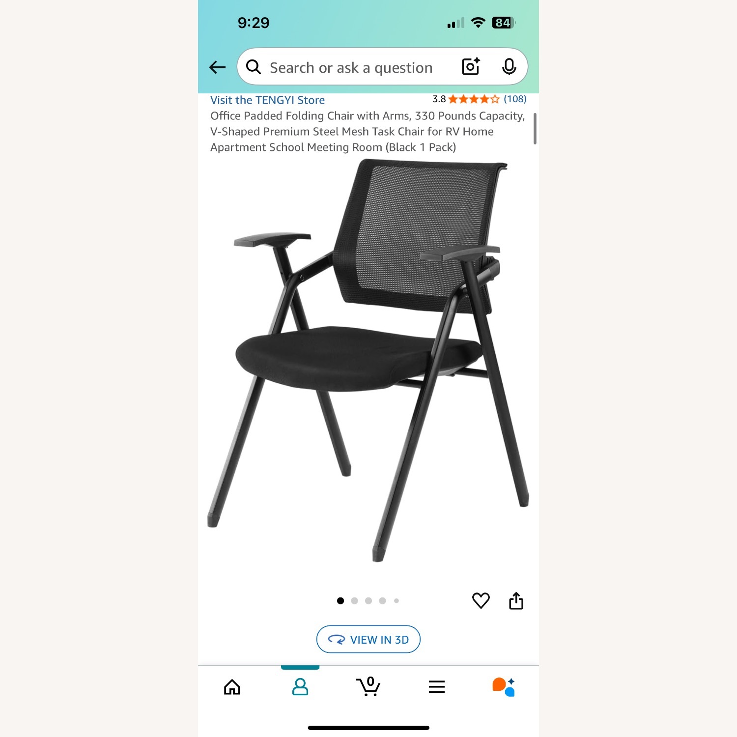 Office Padded Folding Chair with Arms - image-1