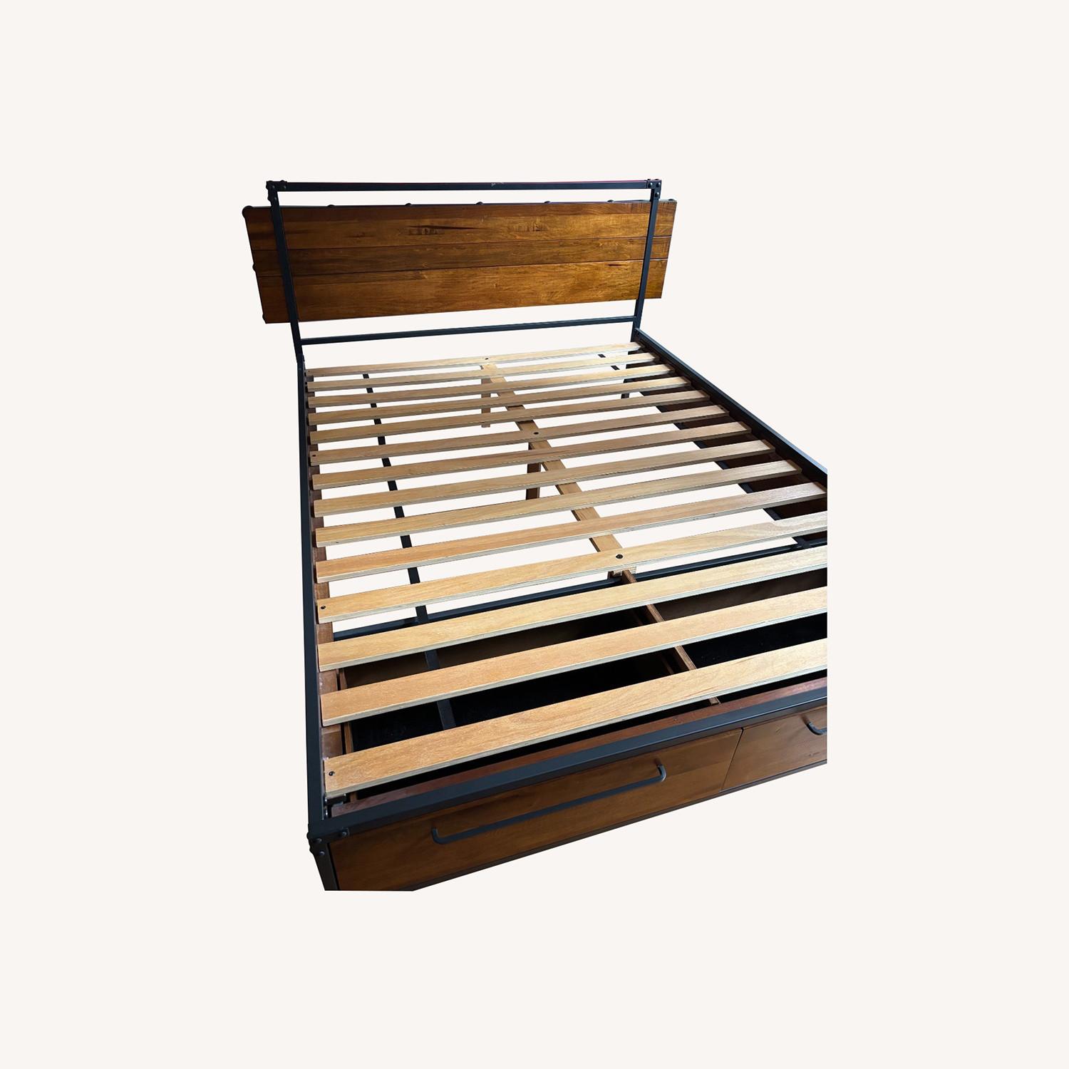 Queen Wooden Bed Frame W Storage - image-0