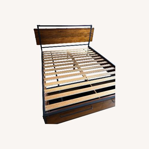 Used Queen Wooden Bed Frame W Storage for sale on AptDeco