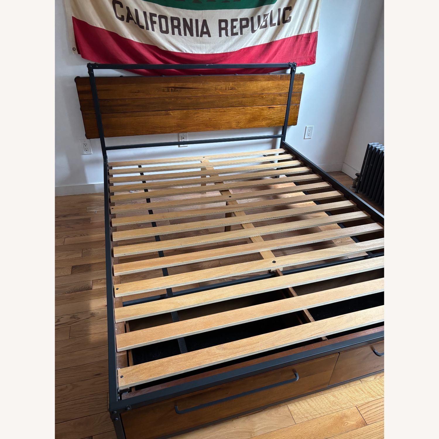 Queen Wooden Bed Frame W Storage - image-1