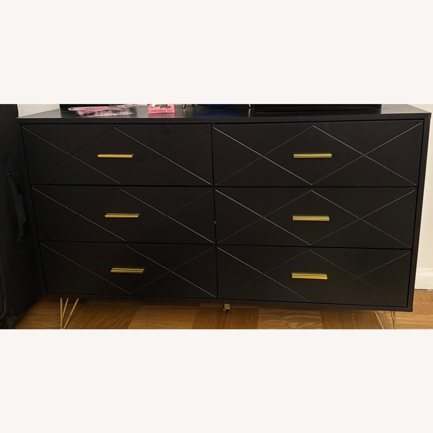 Black Dresser with Gold Handles - image-1