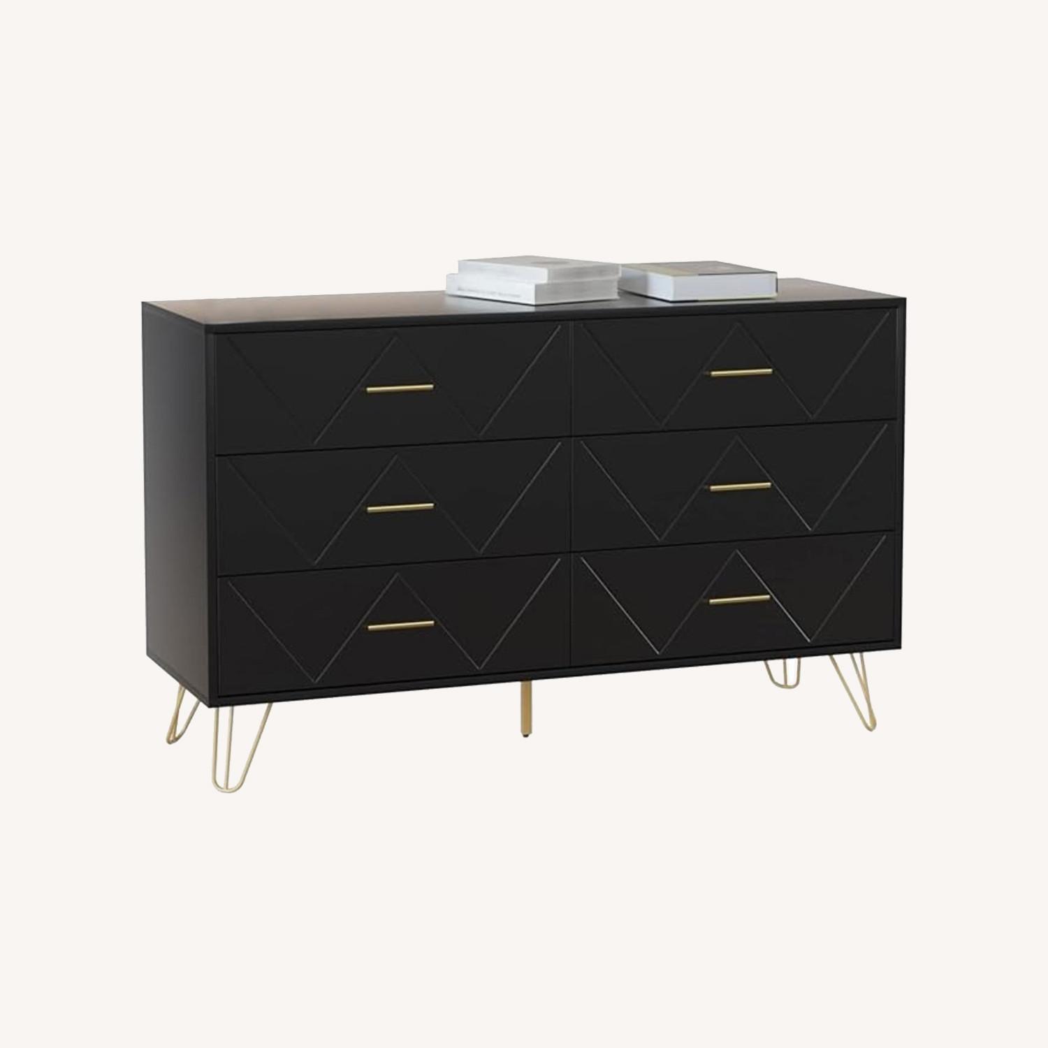 Black Dresser with Gold Handles - image-0