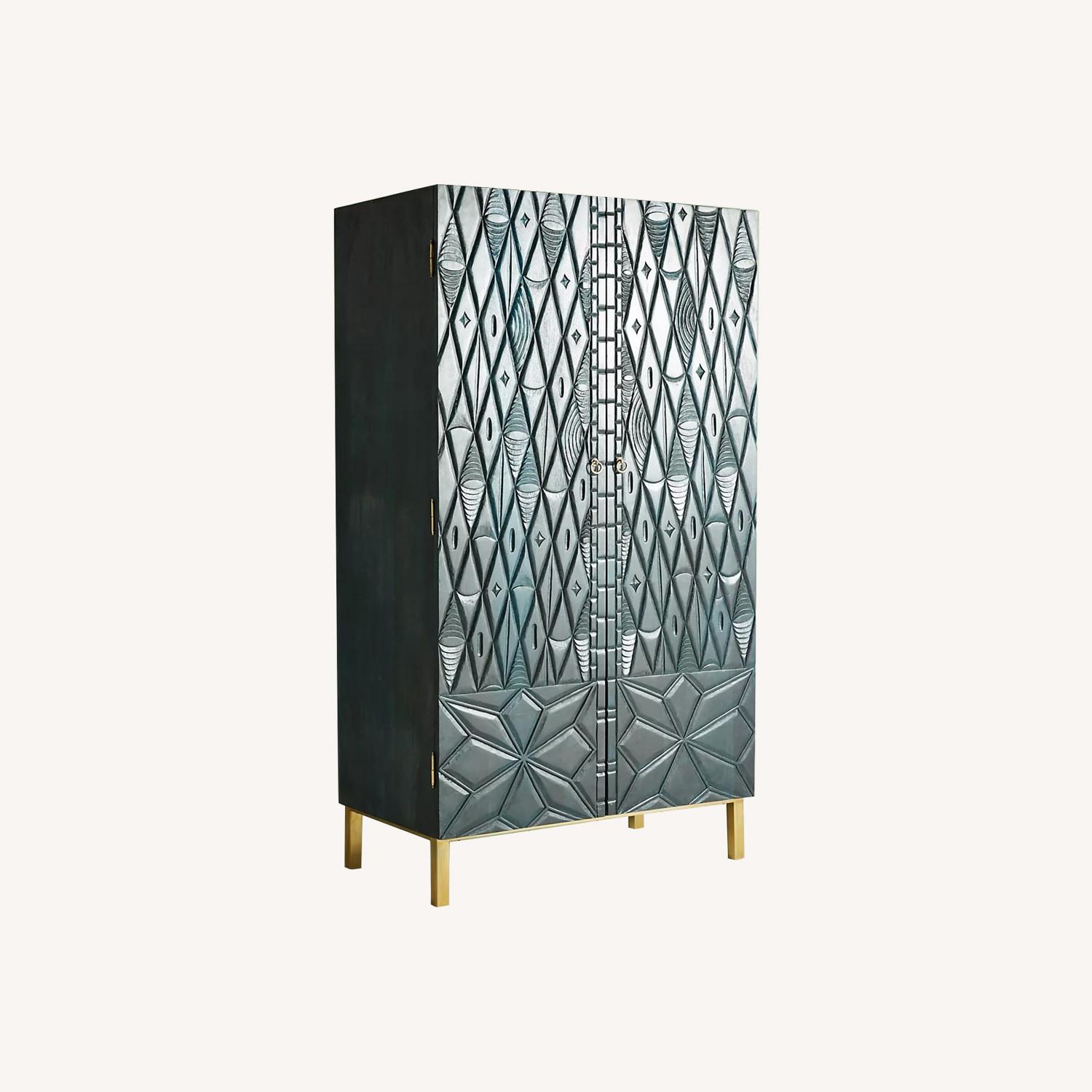 Anthropologie Portland Carved Wooden Armoire - image-0