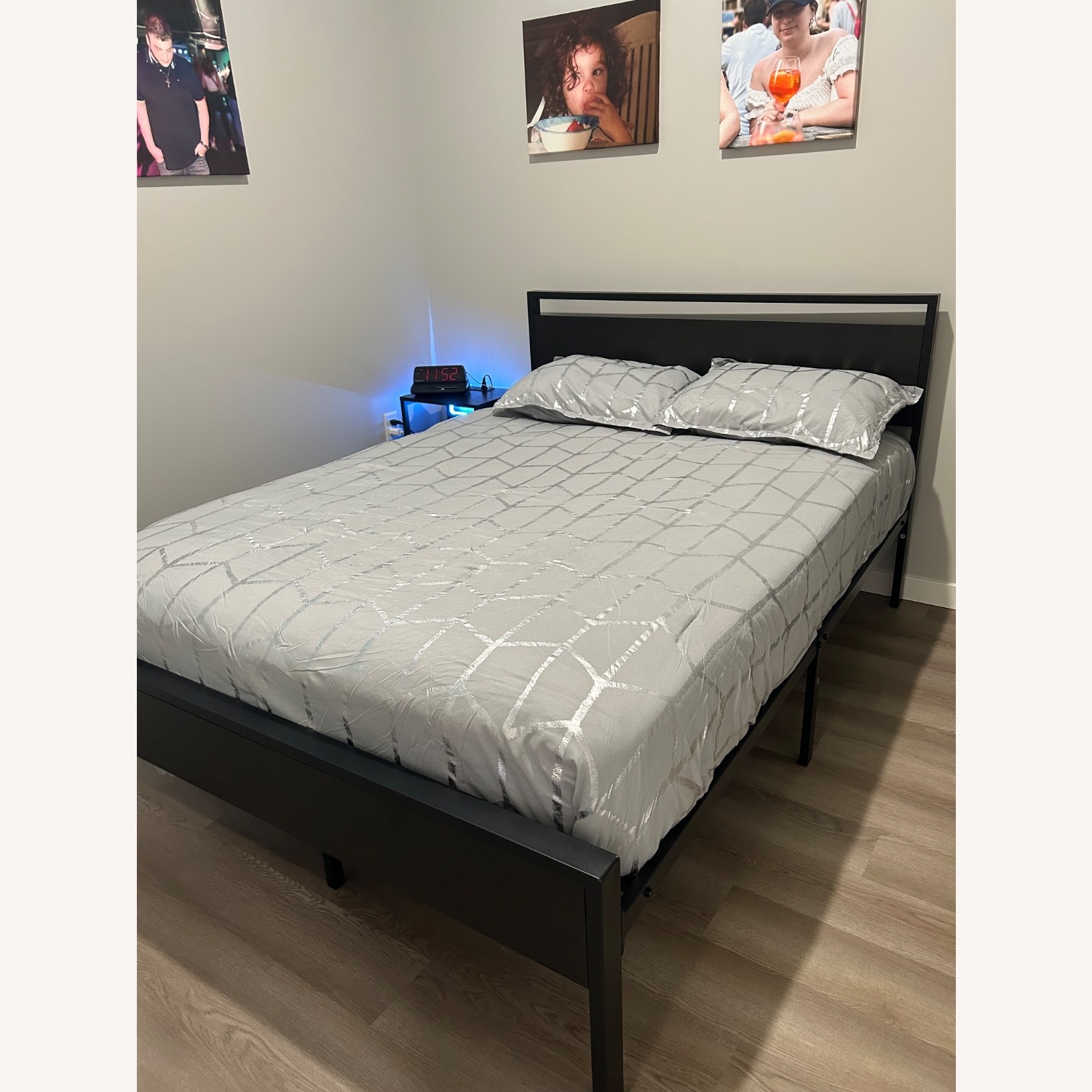 Black Metal Full Size Bed Frame - image-1