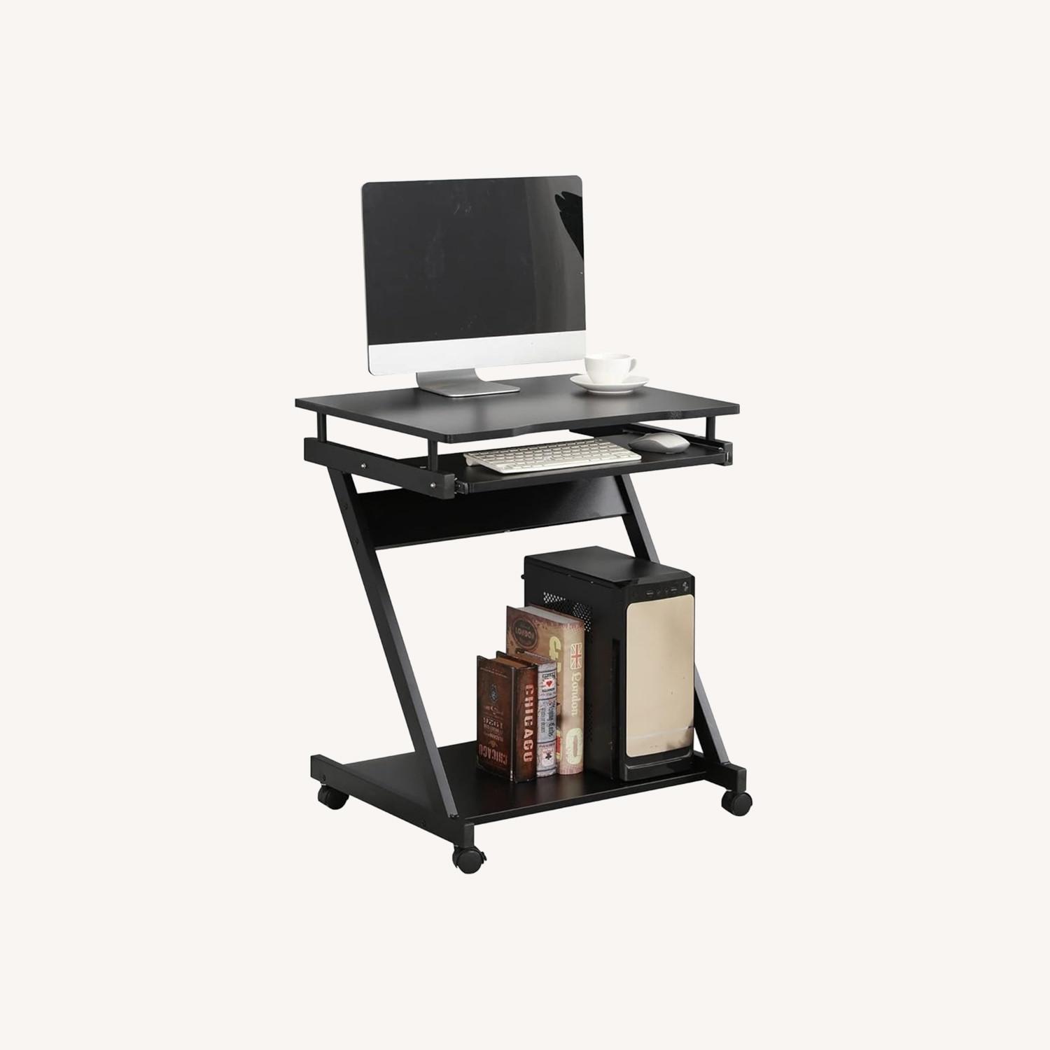 Small Computer Desk on Wheels - image-0