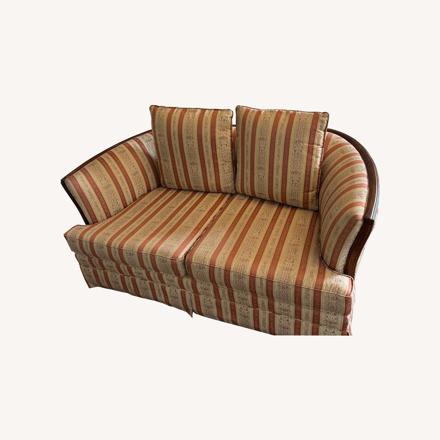 Loveseat with Wood Trim - image-0