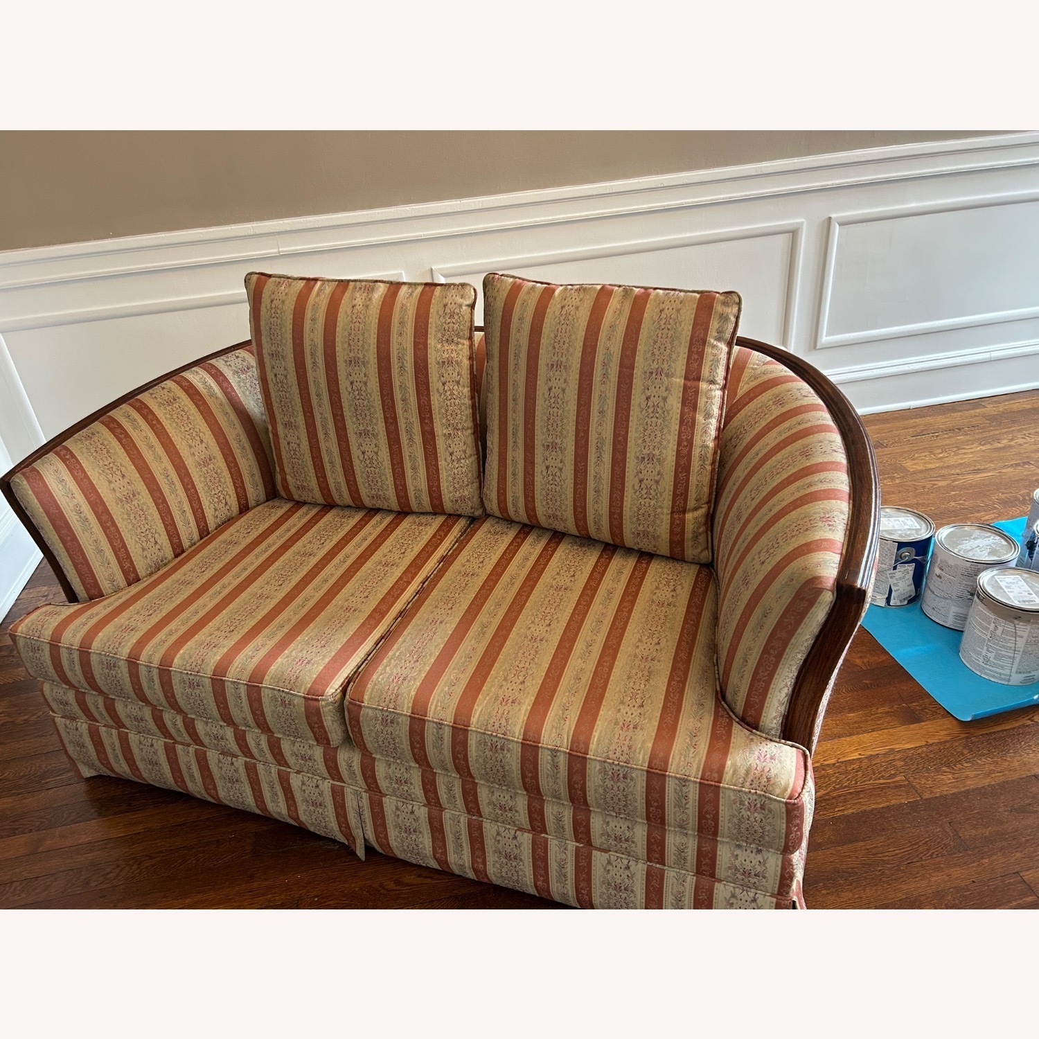 Loveseat with Wood Trim - image-3