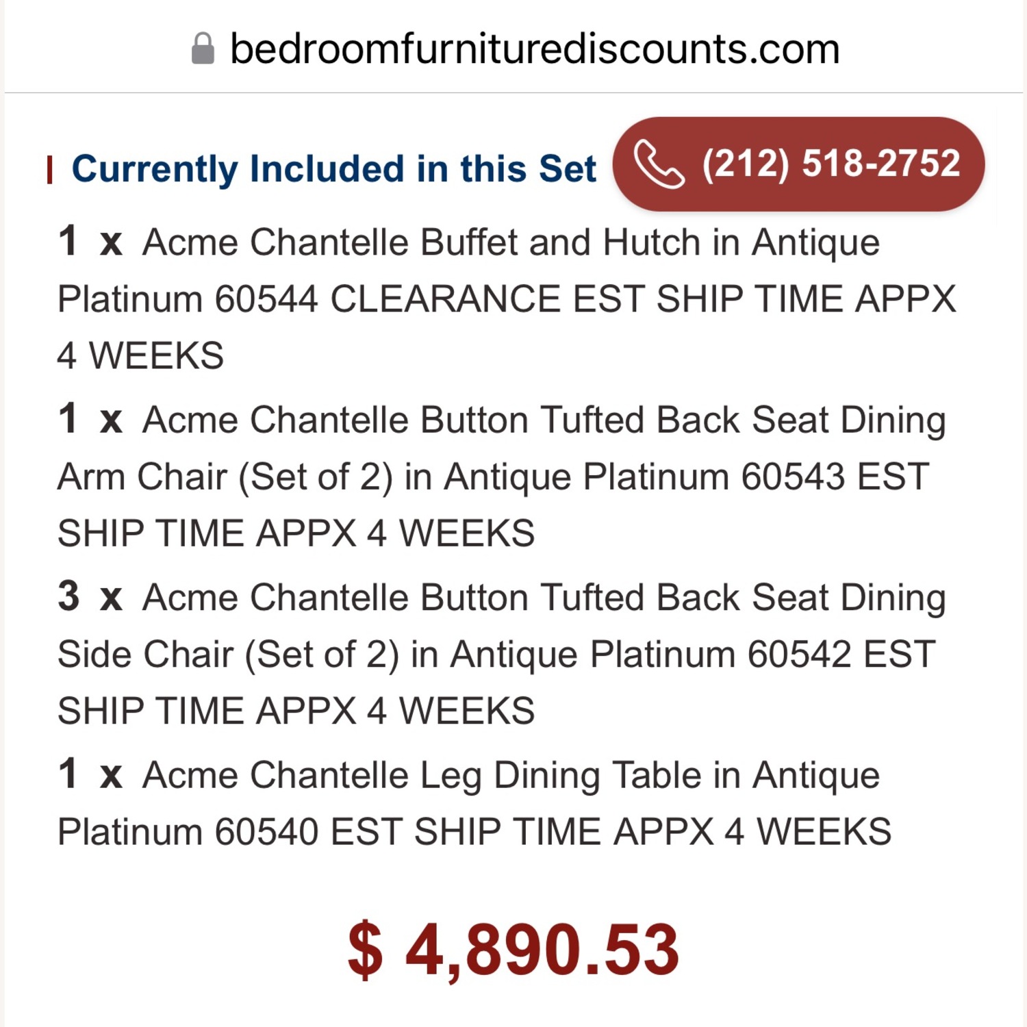 Acme Chantelle Dining Room Set - image-7