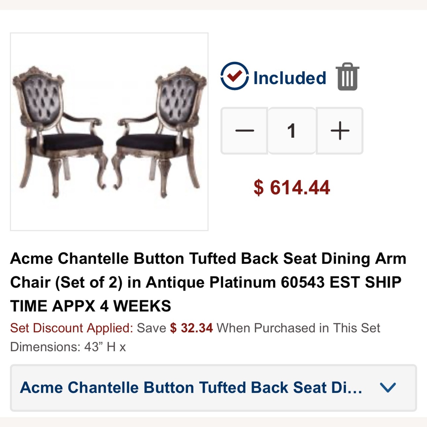Acme Chantelle Dining Room Set - image-9
