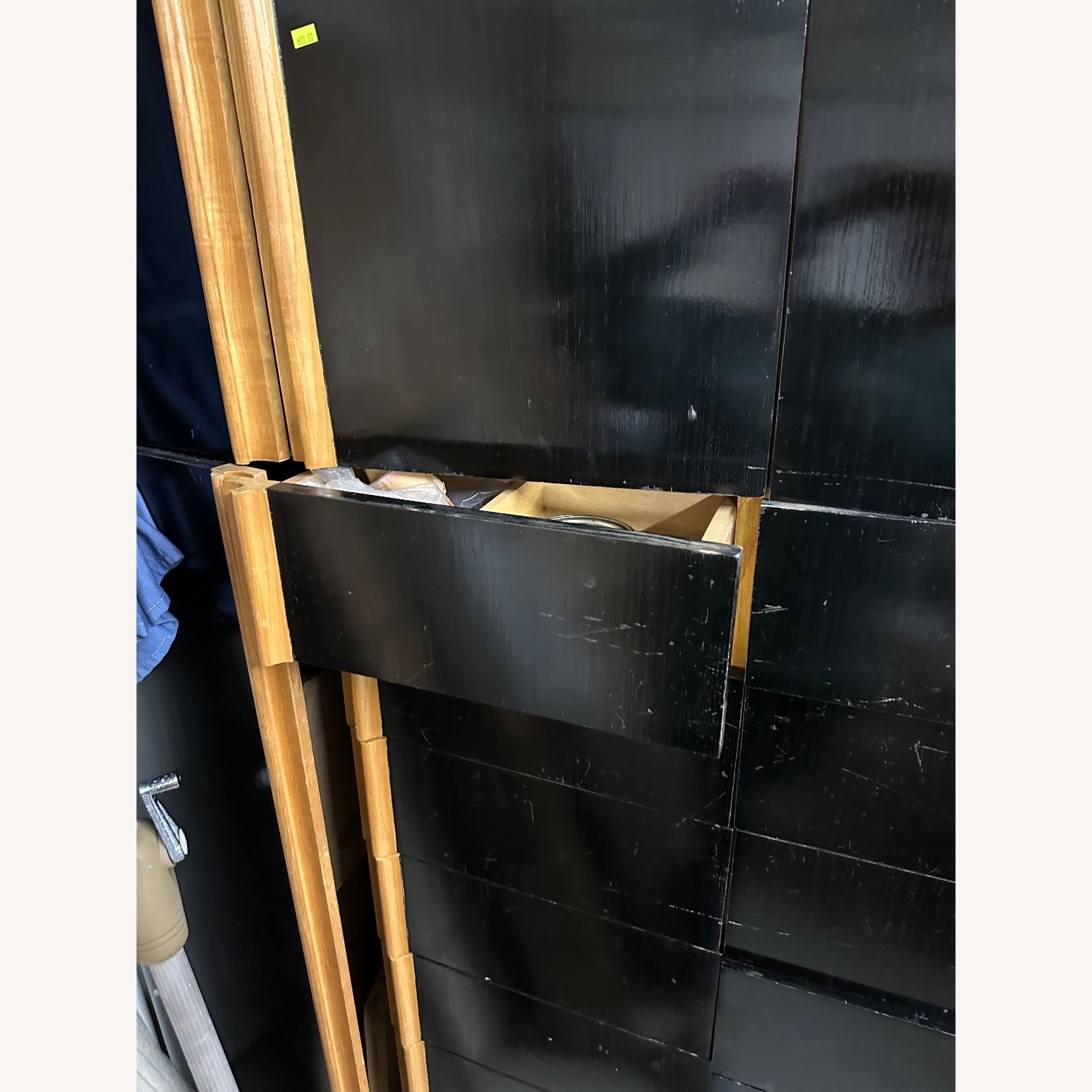 Custom Black & Gold Wooden Cabinet Black - image-3