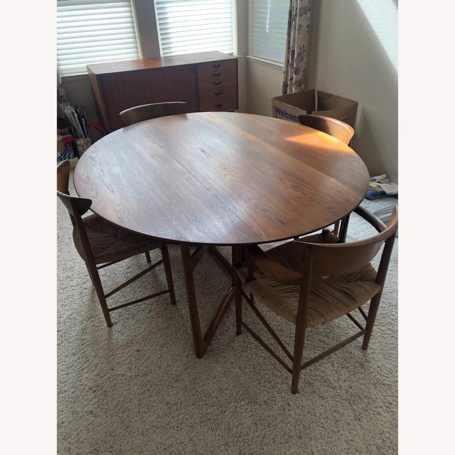 Teak Dining Table with 4 Chairs - image-0