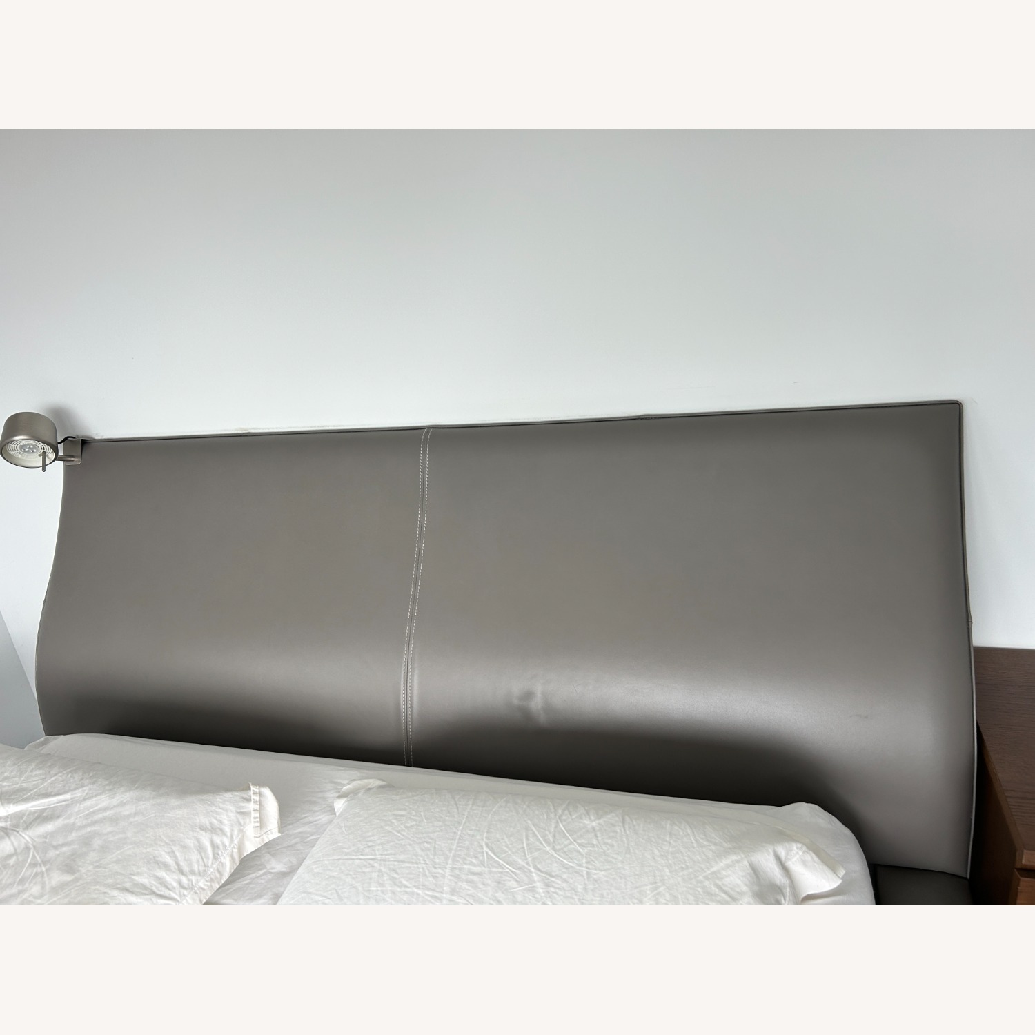 Roche Bobois Gray Leather Bed with Nightstands - image-9