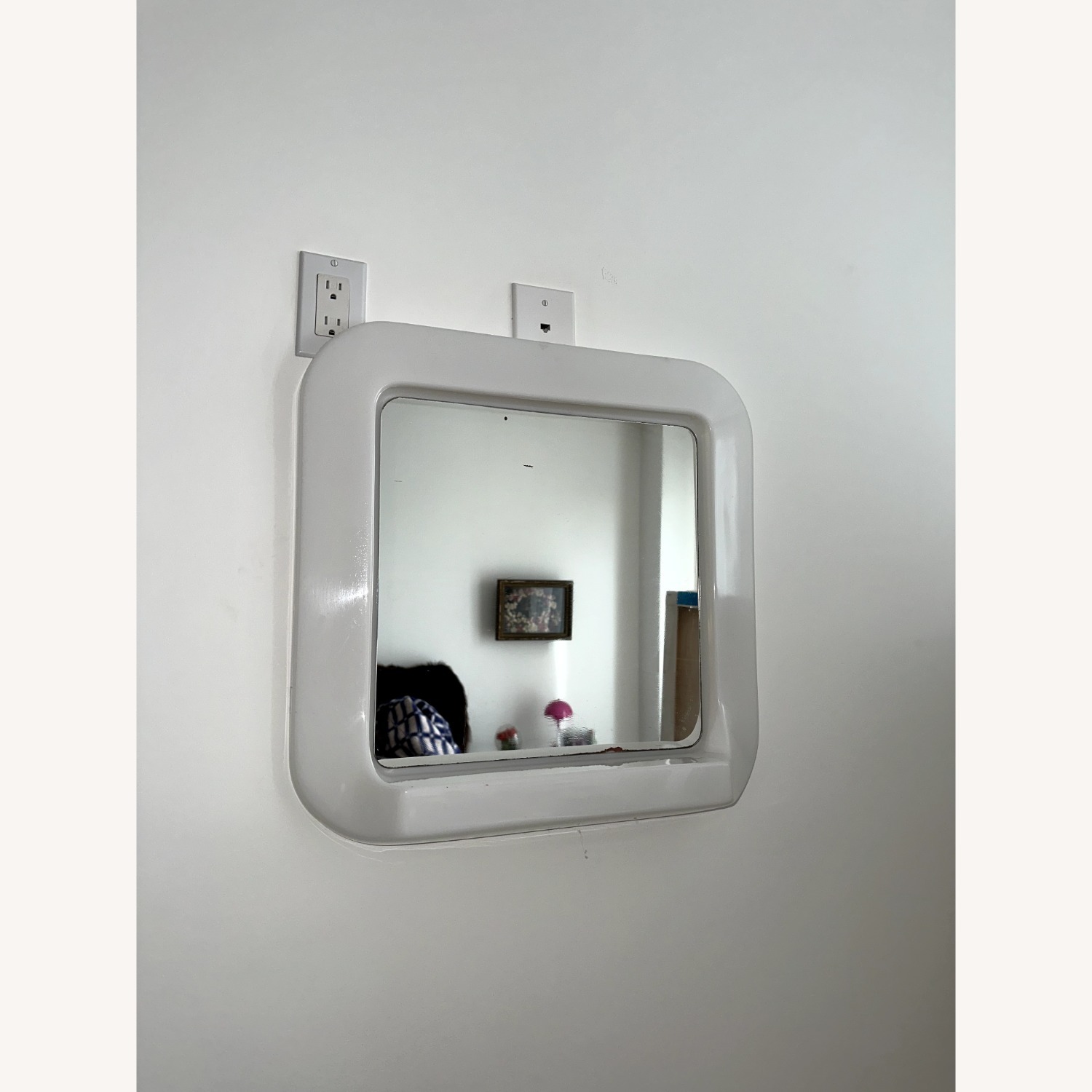 Vintage Mod Acrylic Wall Mirror with Shelf - image-2