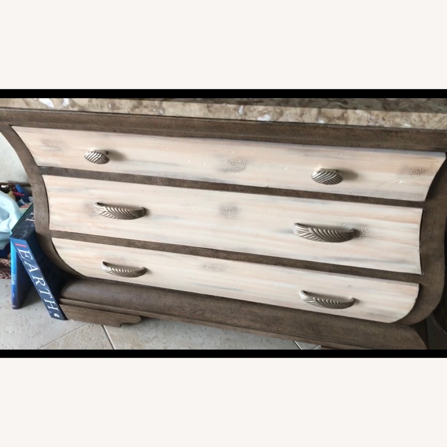 Metal and Wood Chest with Granite Top - image-3