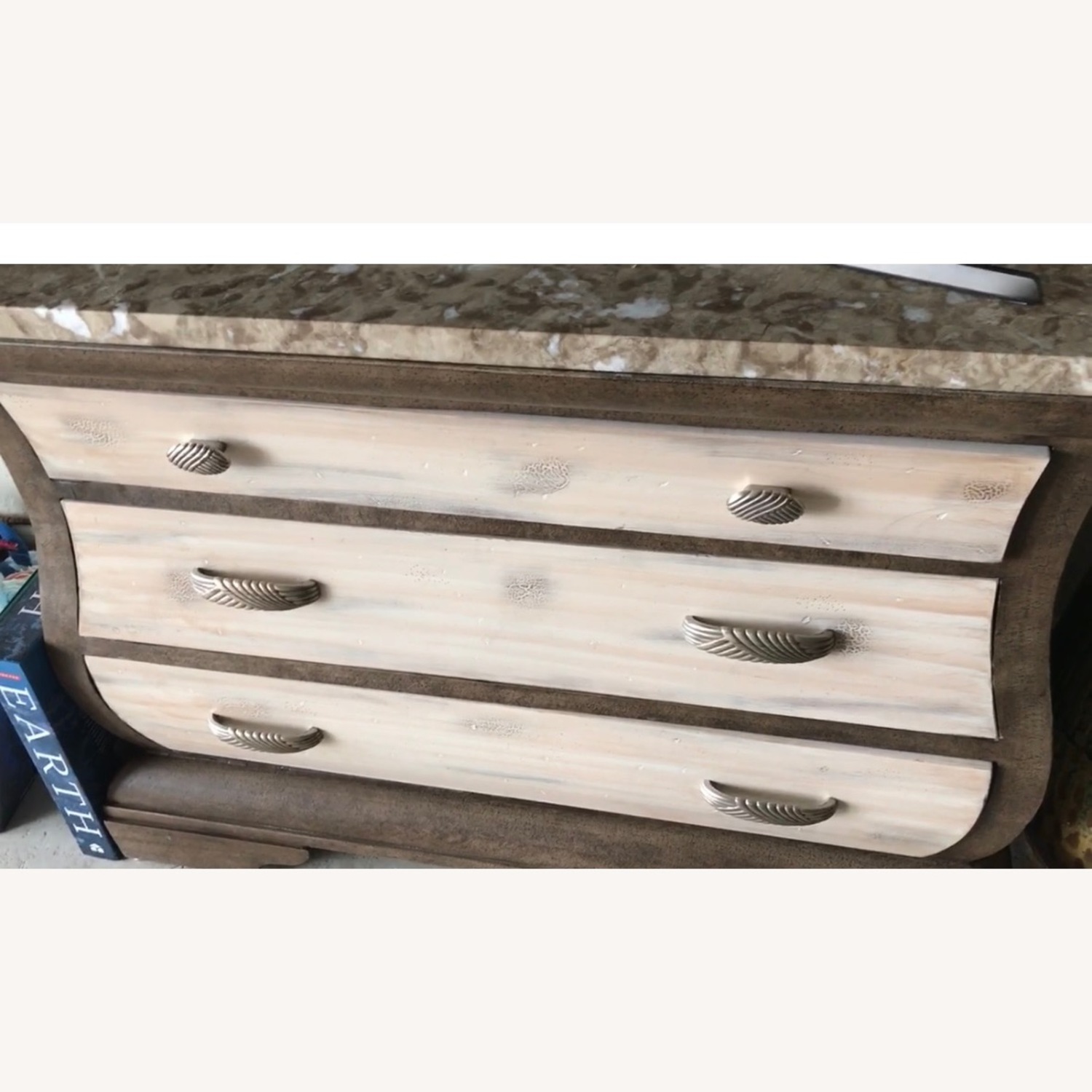 Metal and Wood Chest with Granite Top - image-2