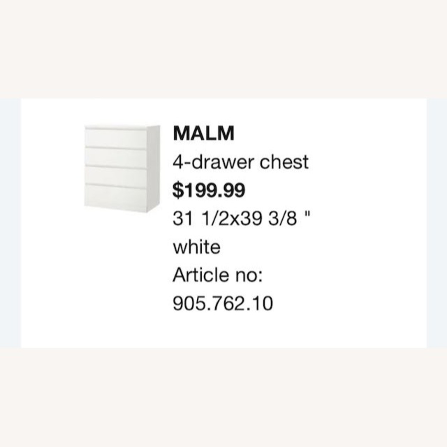 IKEA Malm 4-Drawer Dresser - image-3