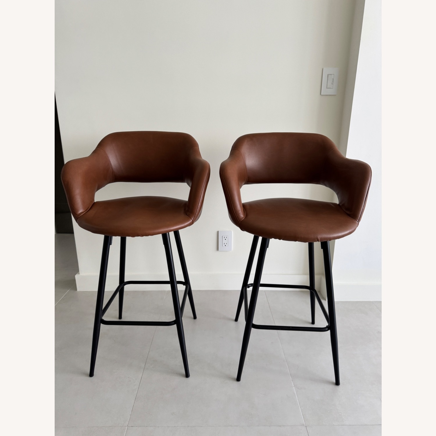AllModern Lake Brown Bar Stools Set of 2 - image-1
