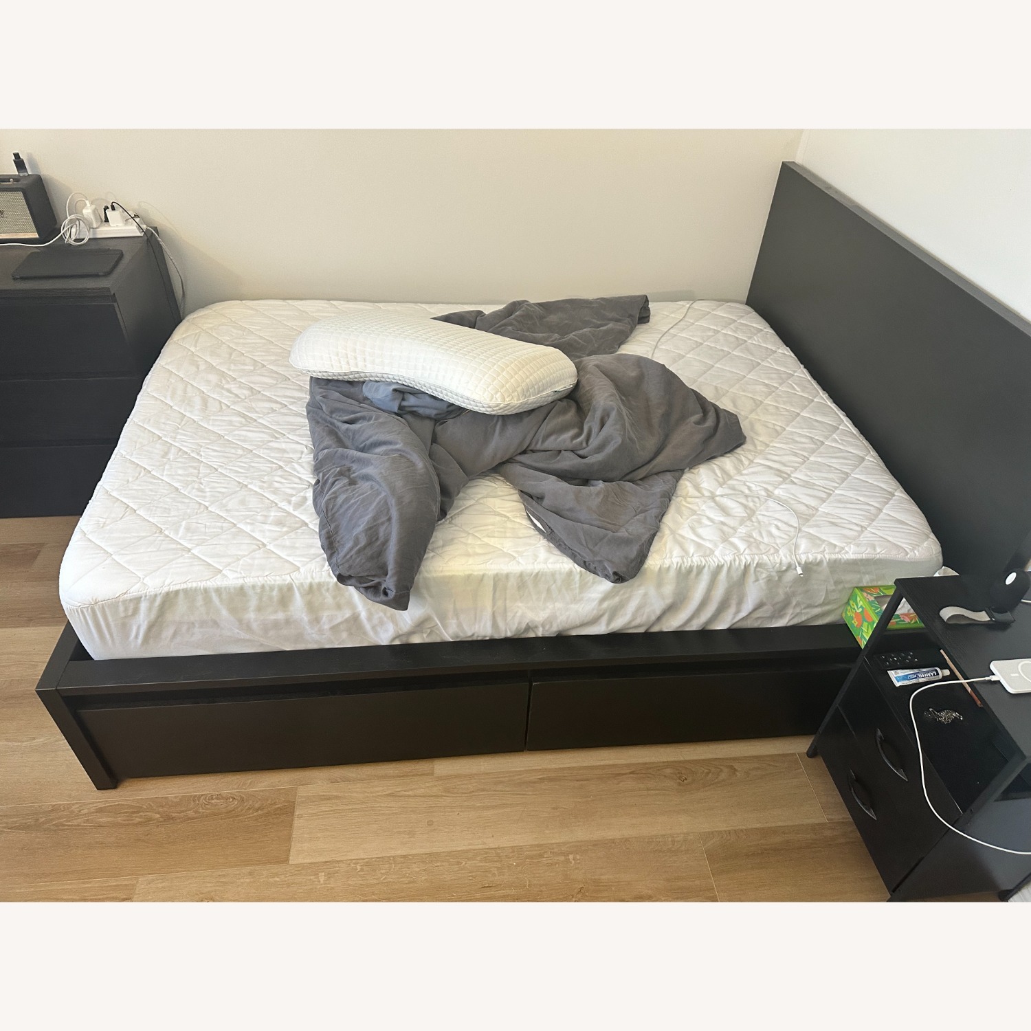 IKEA MALM Dark Brown Full Bed With 2 Storage Box - image-4