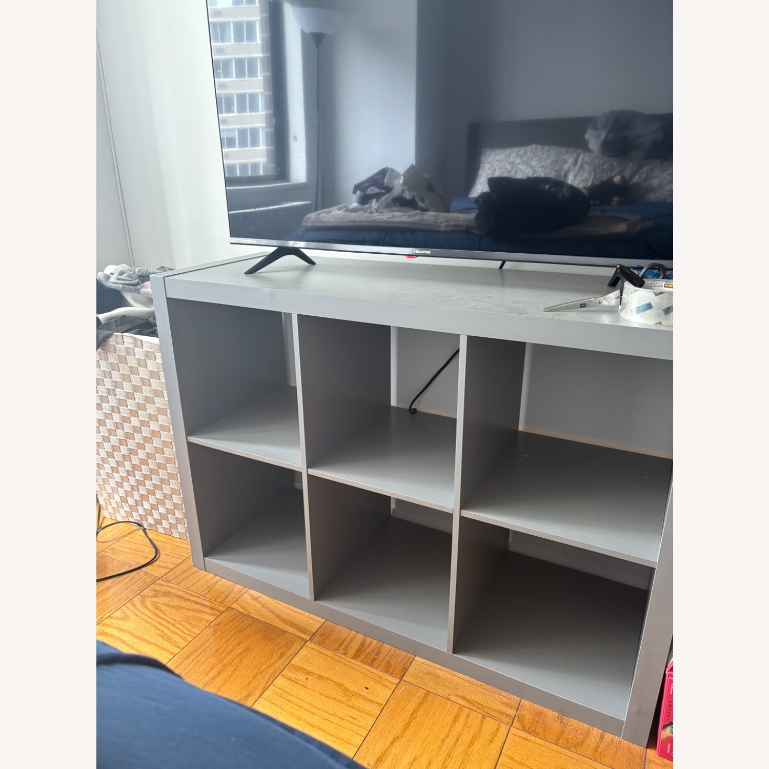 Better Homes and Garden Gray Bookshelf/Storage Cube - image-1