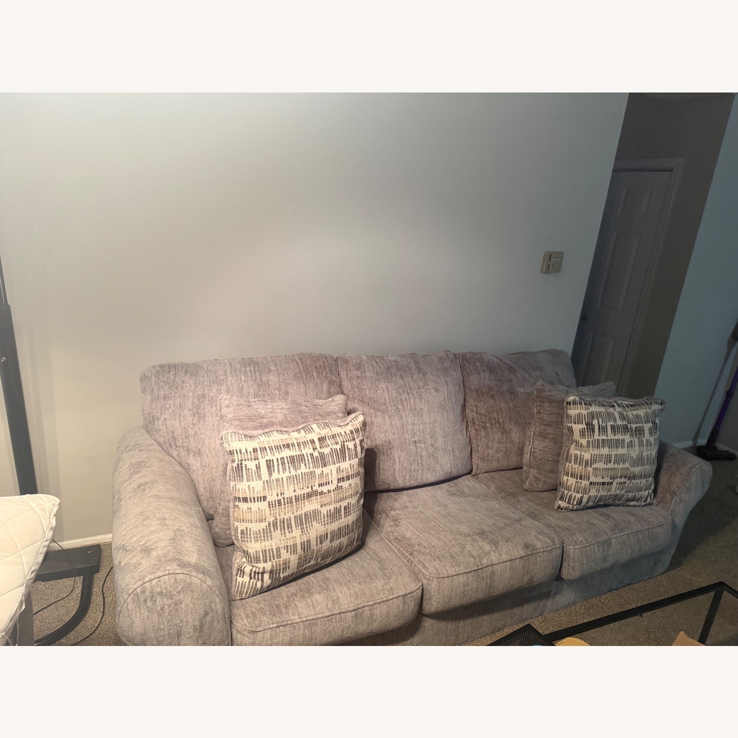 Light Grey Sectional Couch - image-1