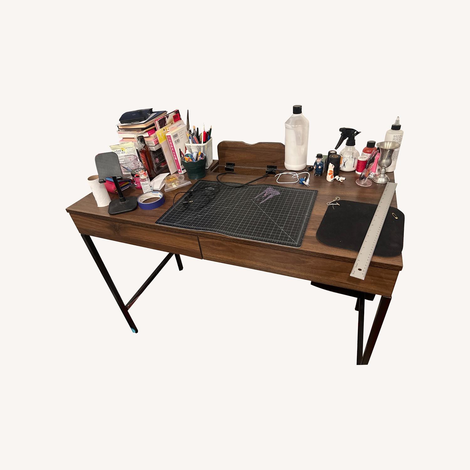 Target Small Computer Desk Brown - image-0