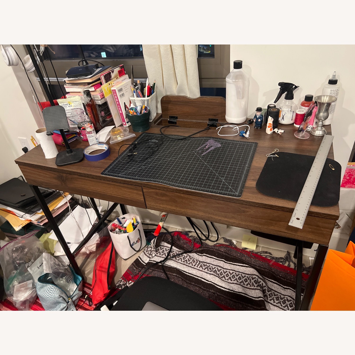 Target Small Computer Desk Brown - image-1