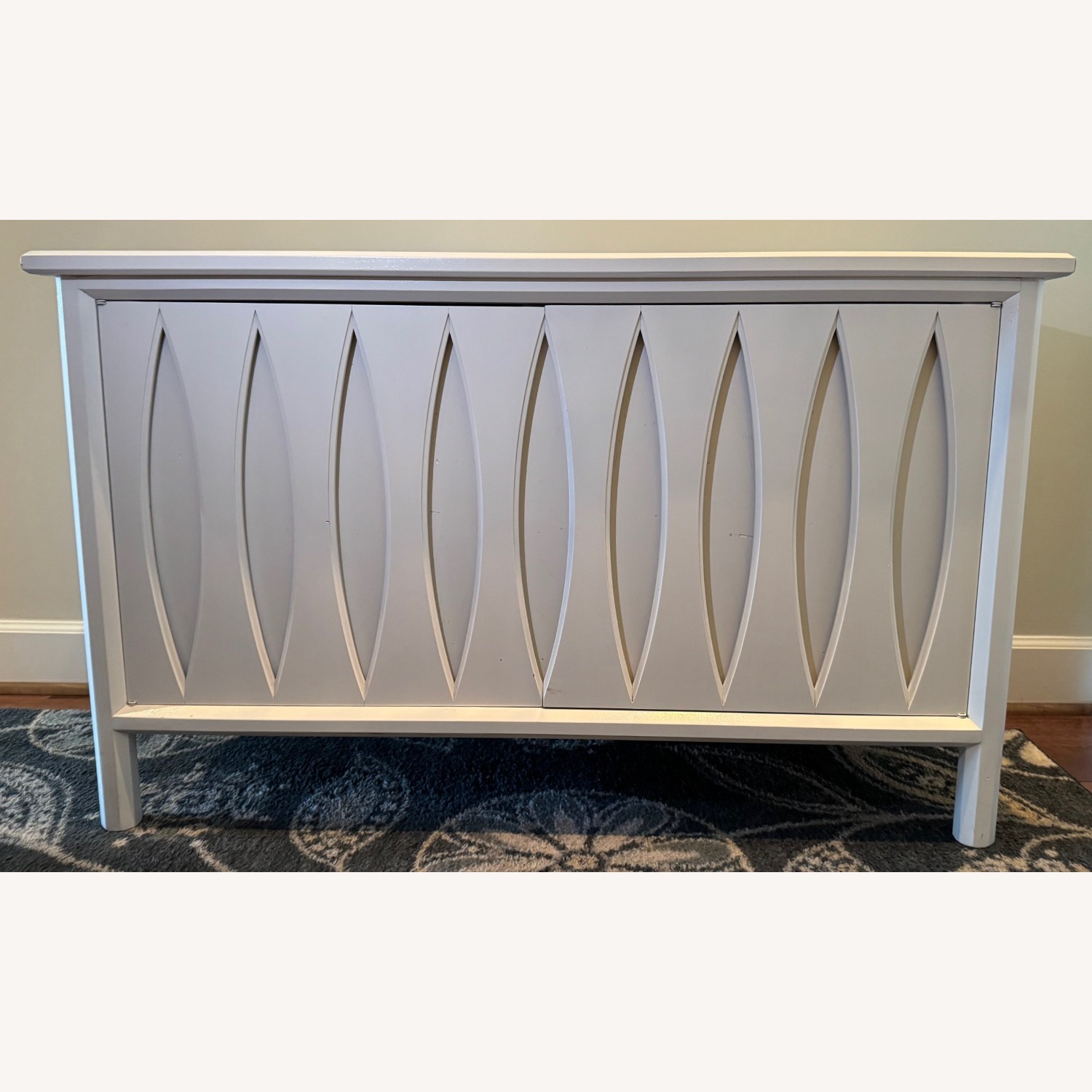 Mid-Century Modern Solid Wood Dresser, White - image-1