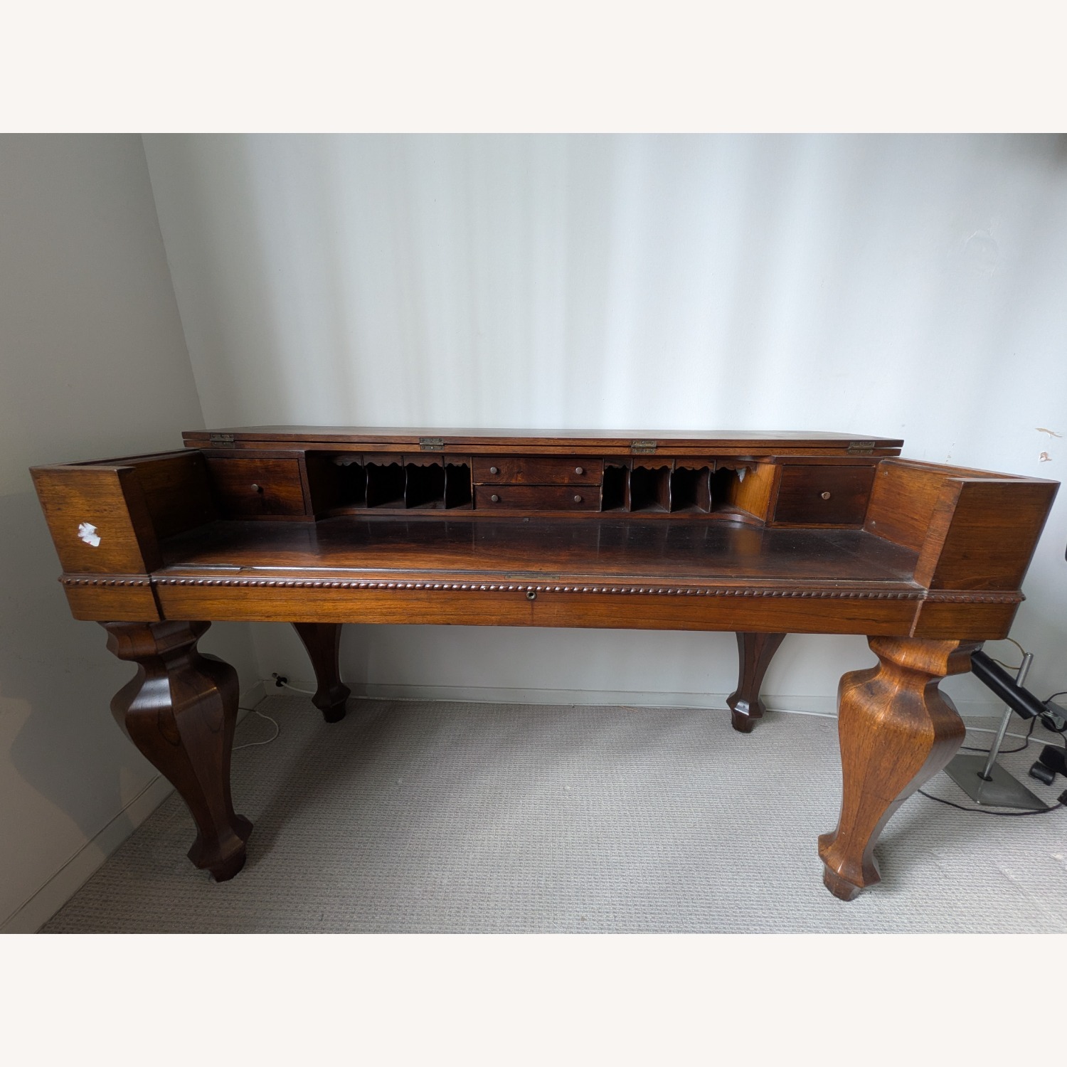 Antique Spinet Desk with Chair - image-3