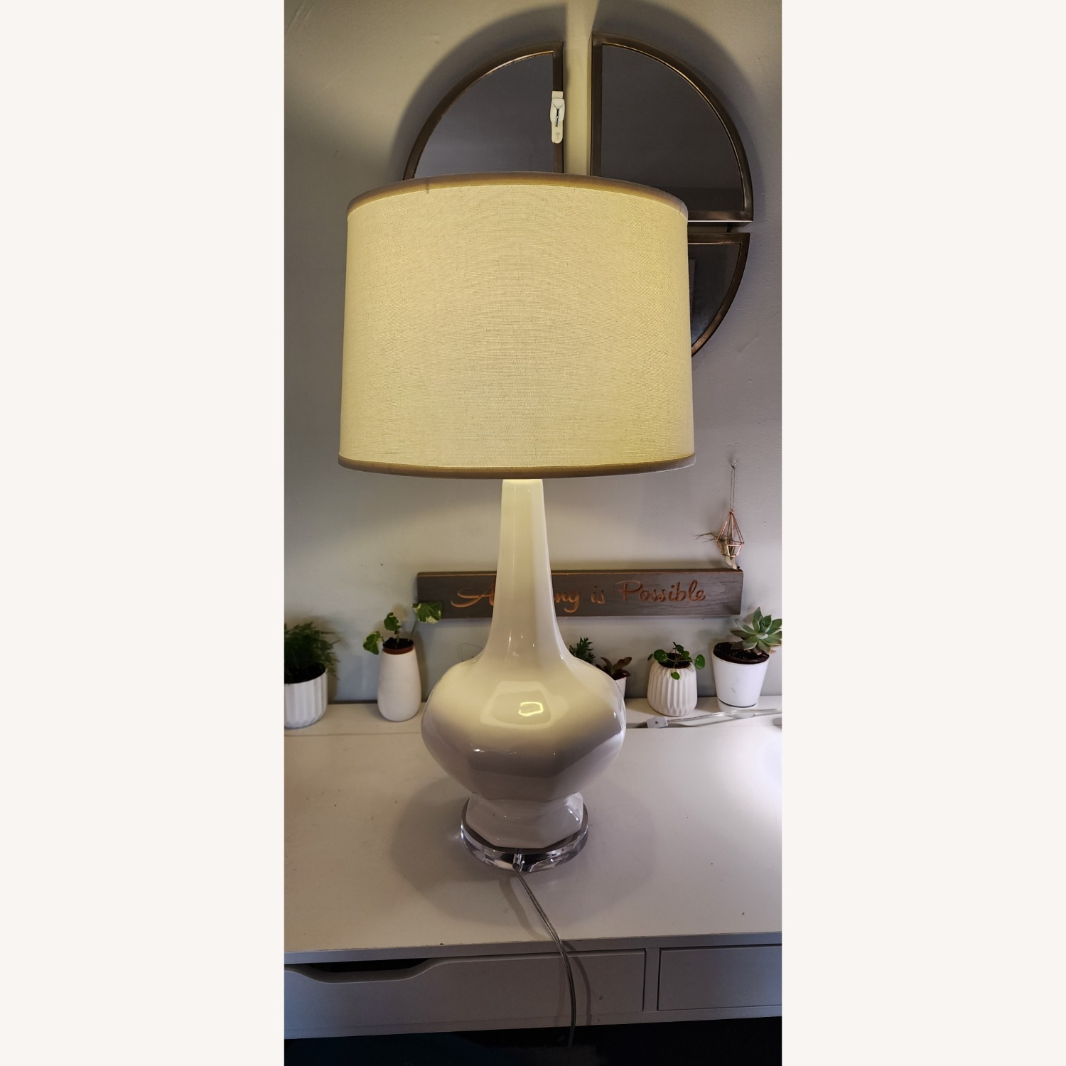 Bassett Mirror Company White Table Lamp - image-1