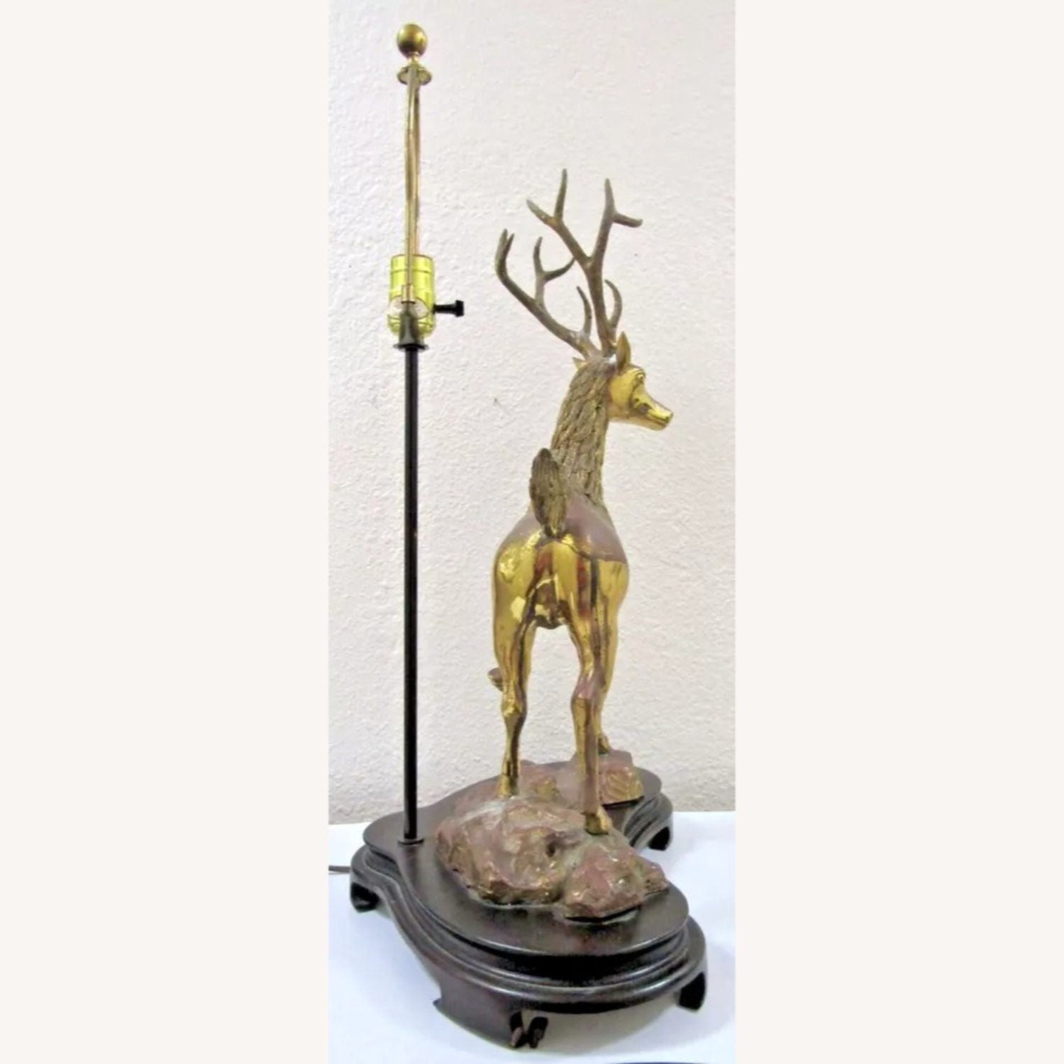 Vintage LaBarge Solid Brass Deer Table Lamp - image-9