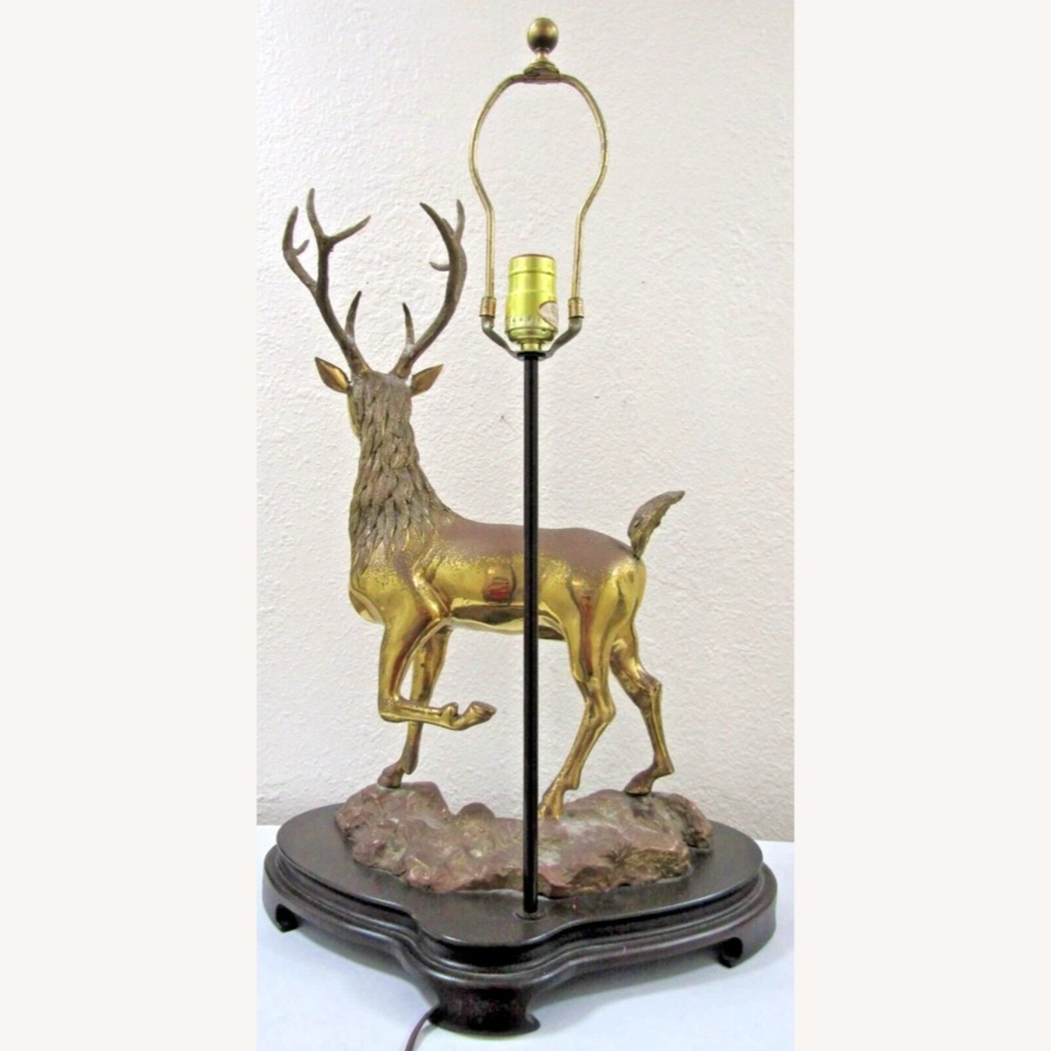 Vintage LaBarge Solid Brass Deer Table Lamp - image-11