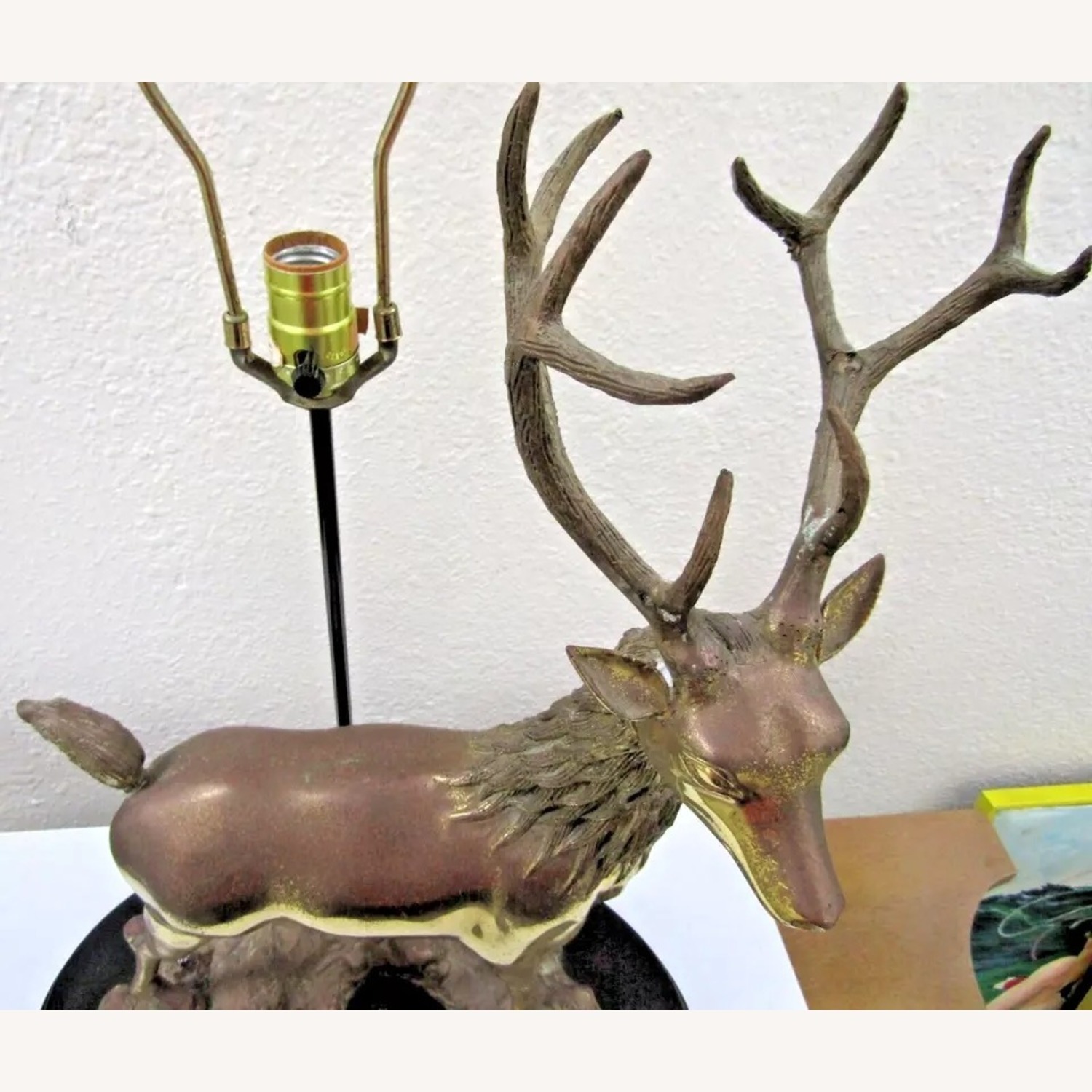 Vintage LaBarge Solid Brass Deer Table Lamp - image-7