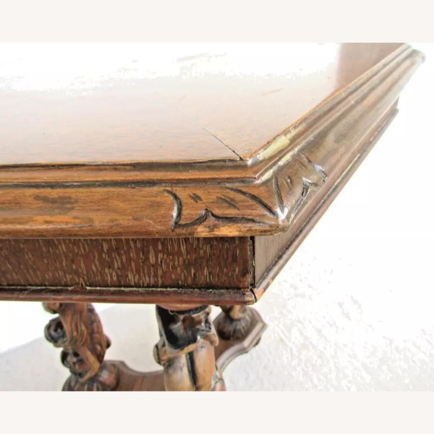 Italian Renaissance Antique Carved Walnut Table - image-5