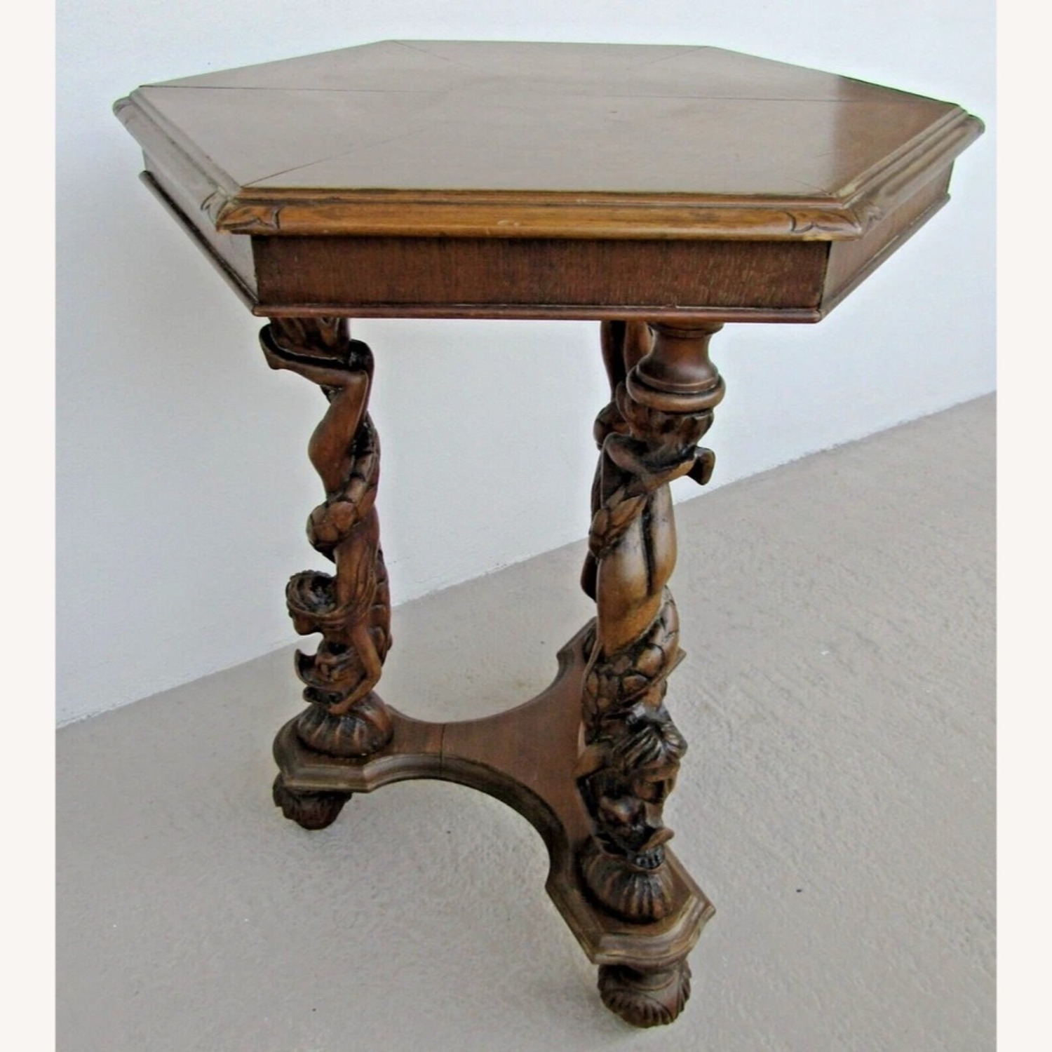 Italian Renaissance Antique Carved Walnut Table - image-3