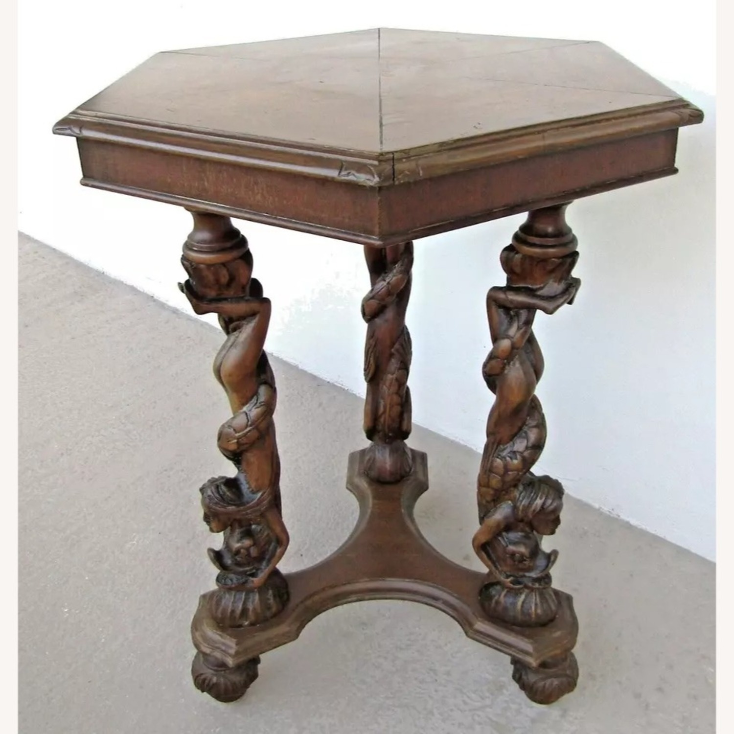 Italian Renaissance Antique Carved Walnut Table - image-2