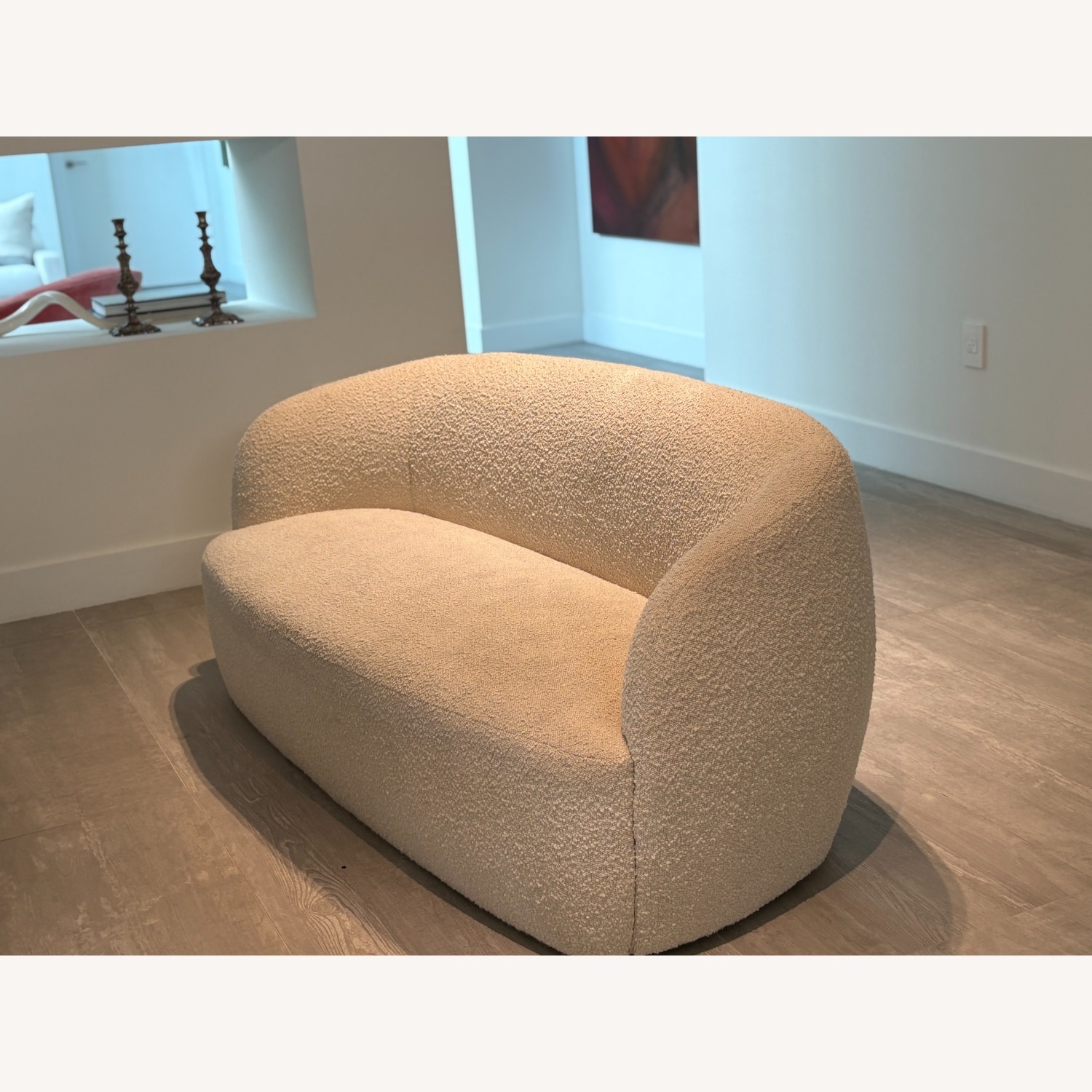 CB2 Gwyenth Boucle Loveseat Ivory - image-1