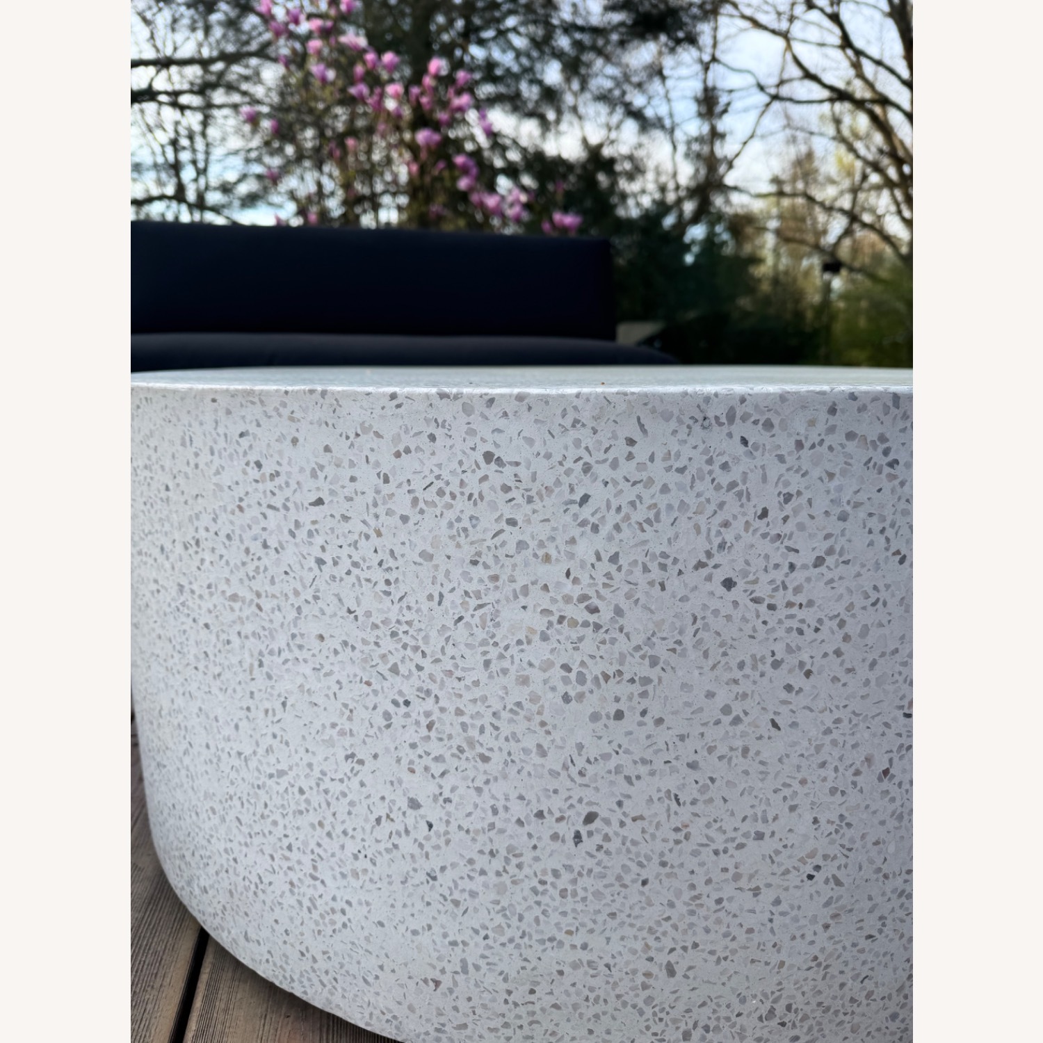 CB2 Outdoor Terazzo Coffee Table White - image-3