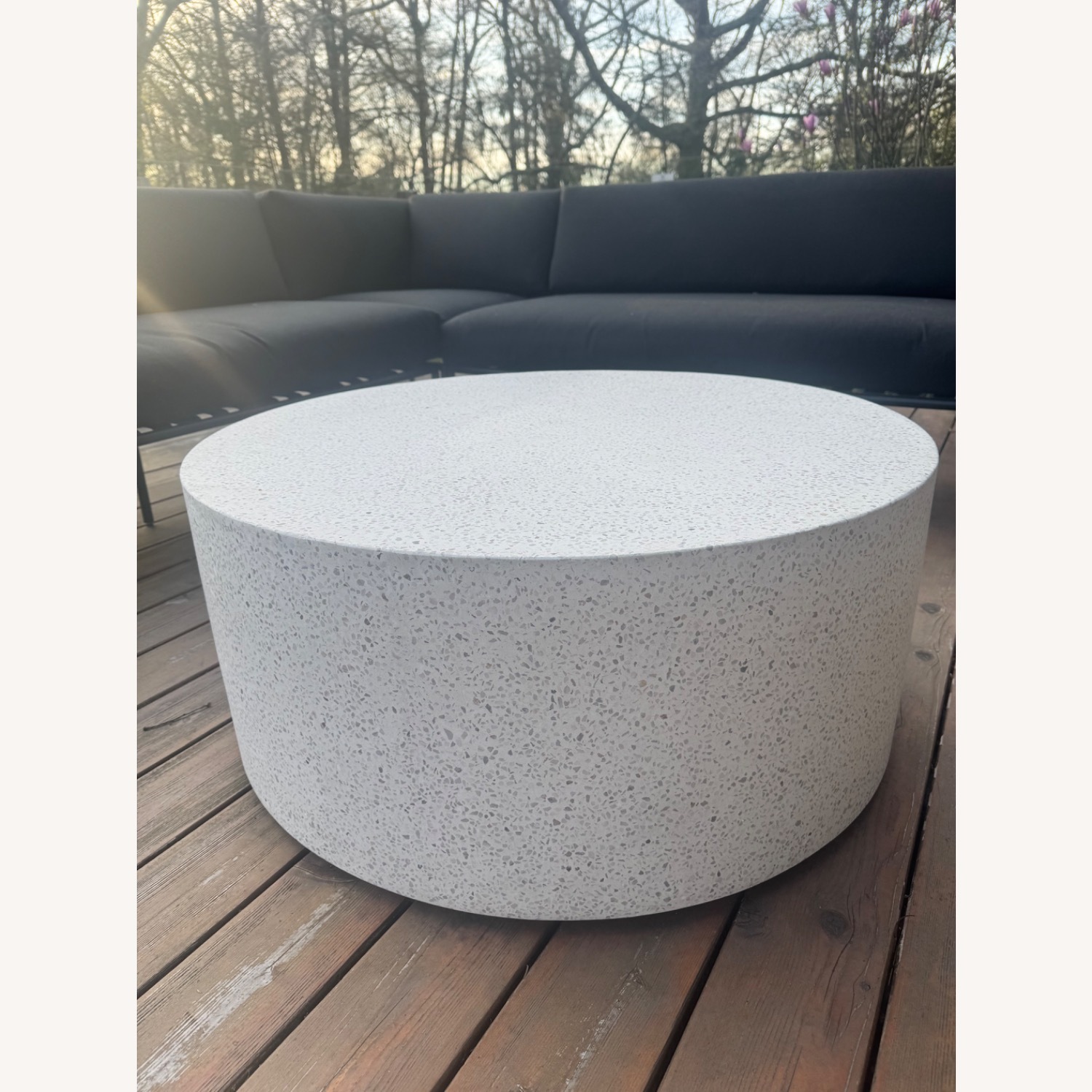 CB2 Outdoor Terazzo Coffee Table White - image-2