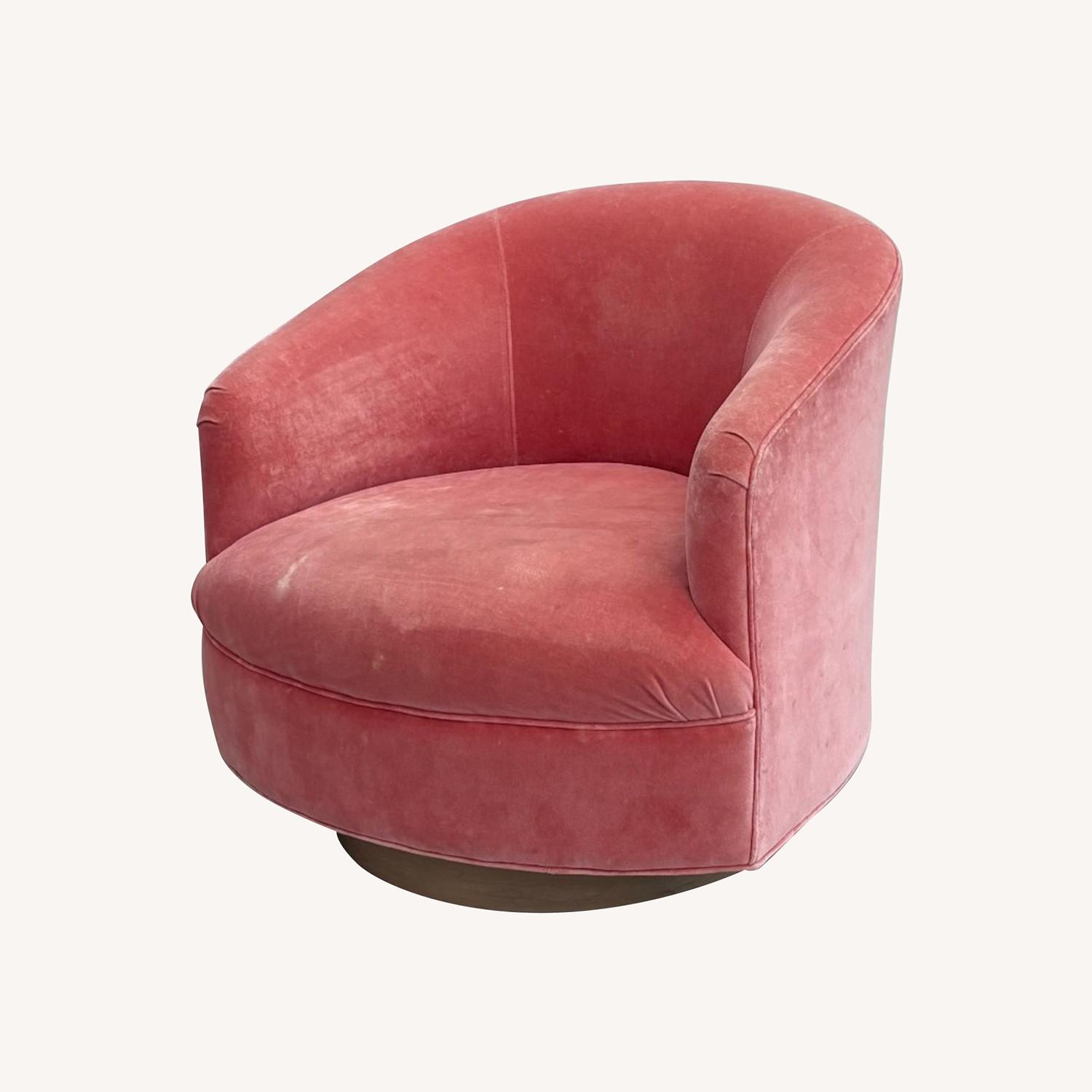 Anthropologie Cosette Pink Swivel Chair - image-0