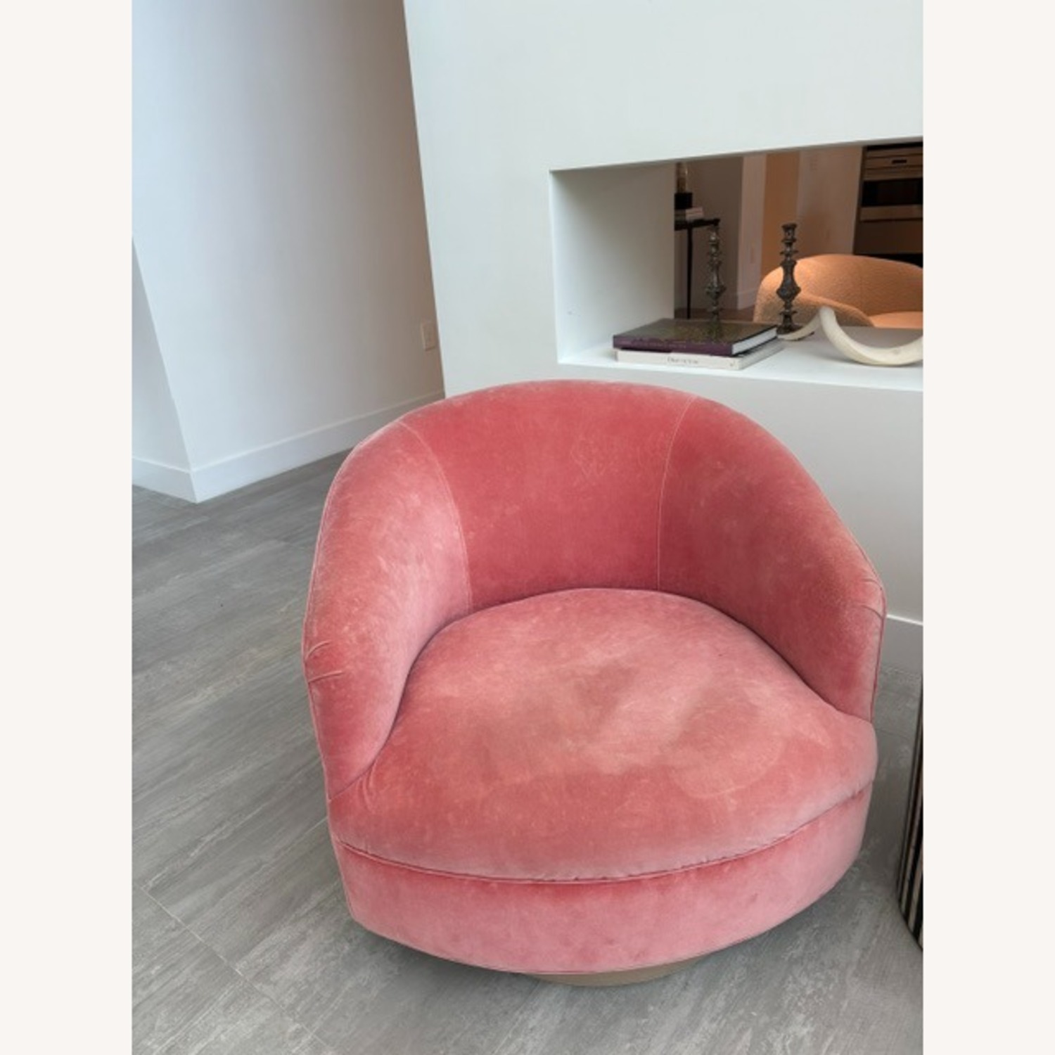Anthropologie Cosette Pink Swivel Chair - image-4