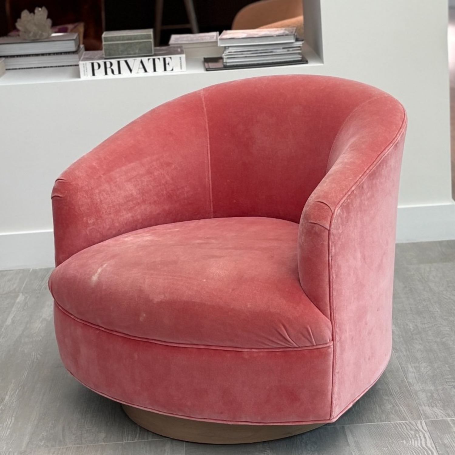 Anthropologie Cosette Pink Swivel Chair - image-1